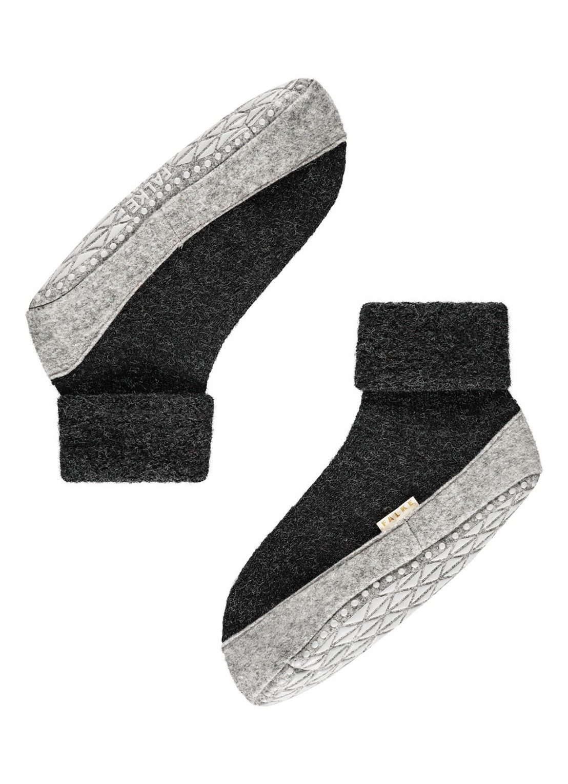 Falke Cosyshoe huissokken in wolblend met anti-slip - detail 4 antraciet