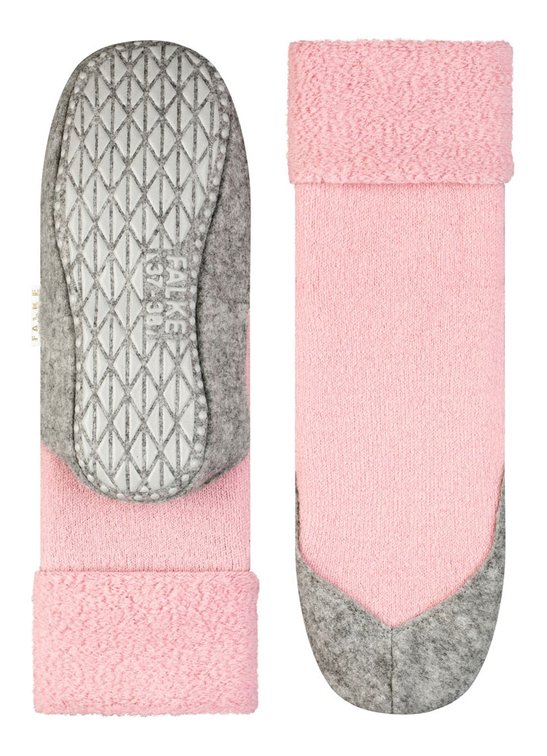 Falke Cosyshoe huissokken in wolblend met anti-slip - detail 5 roze