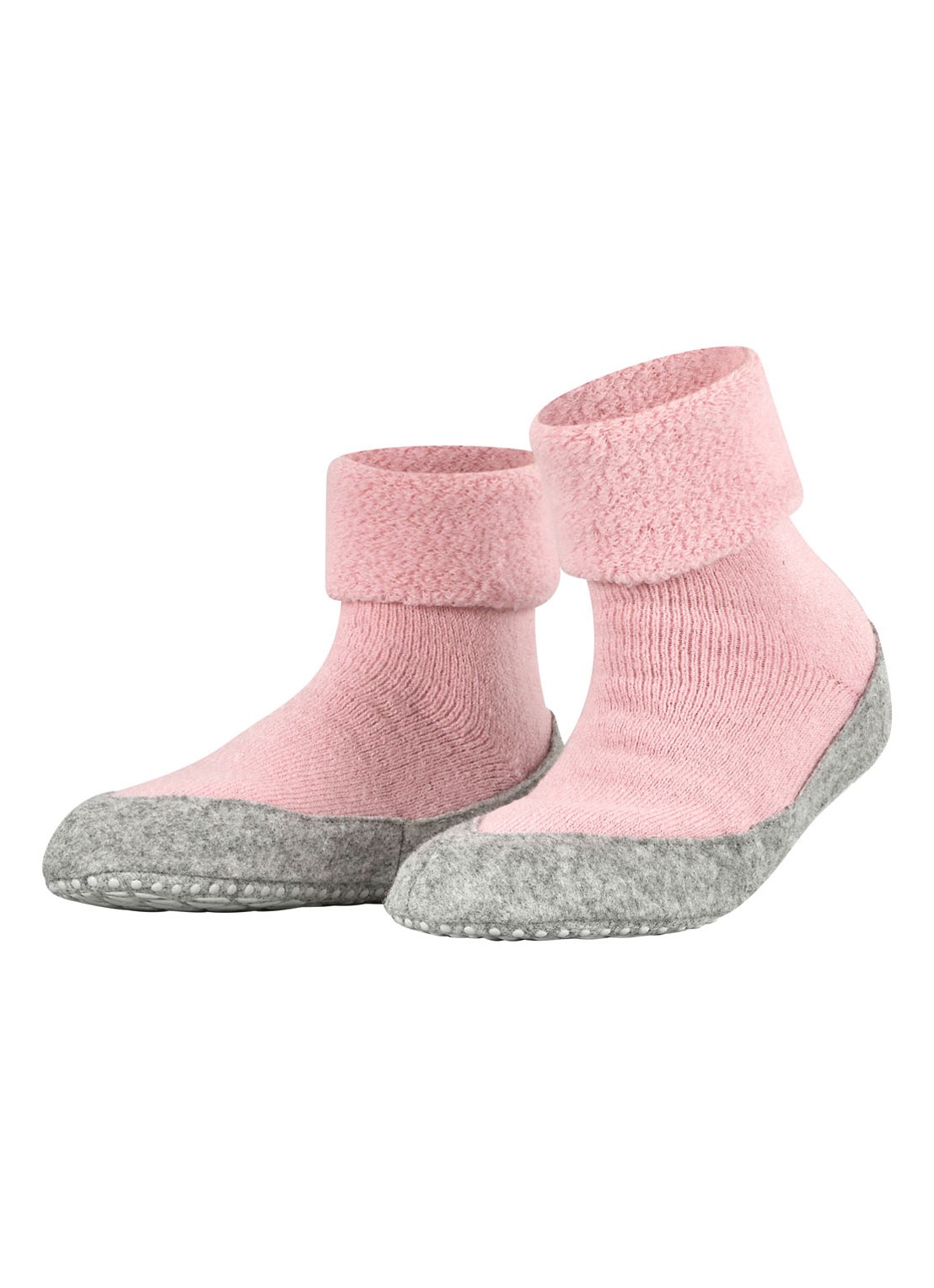 Falke Cosyshoe huissokken in wolblend met anti-slip - voorkant roze