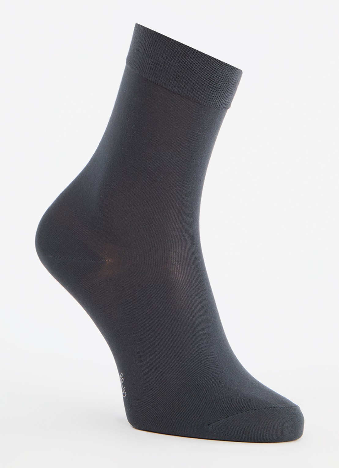 Falke Cotton Touch sokken in katoenblend - voorkant 2 middengrijs