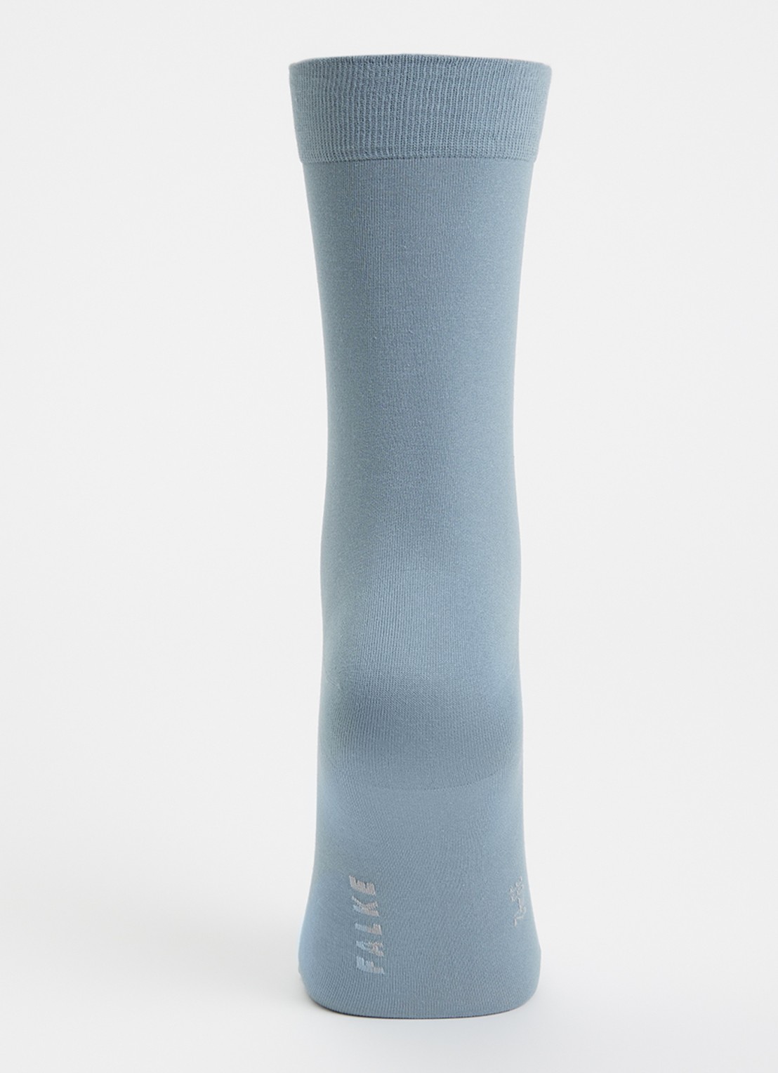 Falke Cotton Touch sokken met logo  - voorkant 2 blauwgrijs