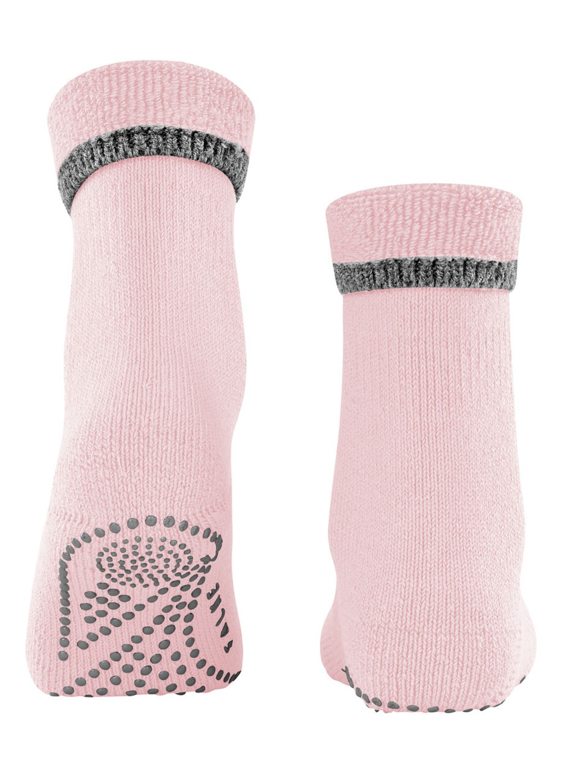 Falke Cuddle Pads sokken in wolblend met anti-slip - detail lichtroze