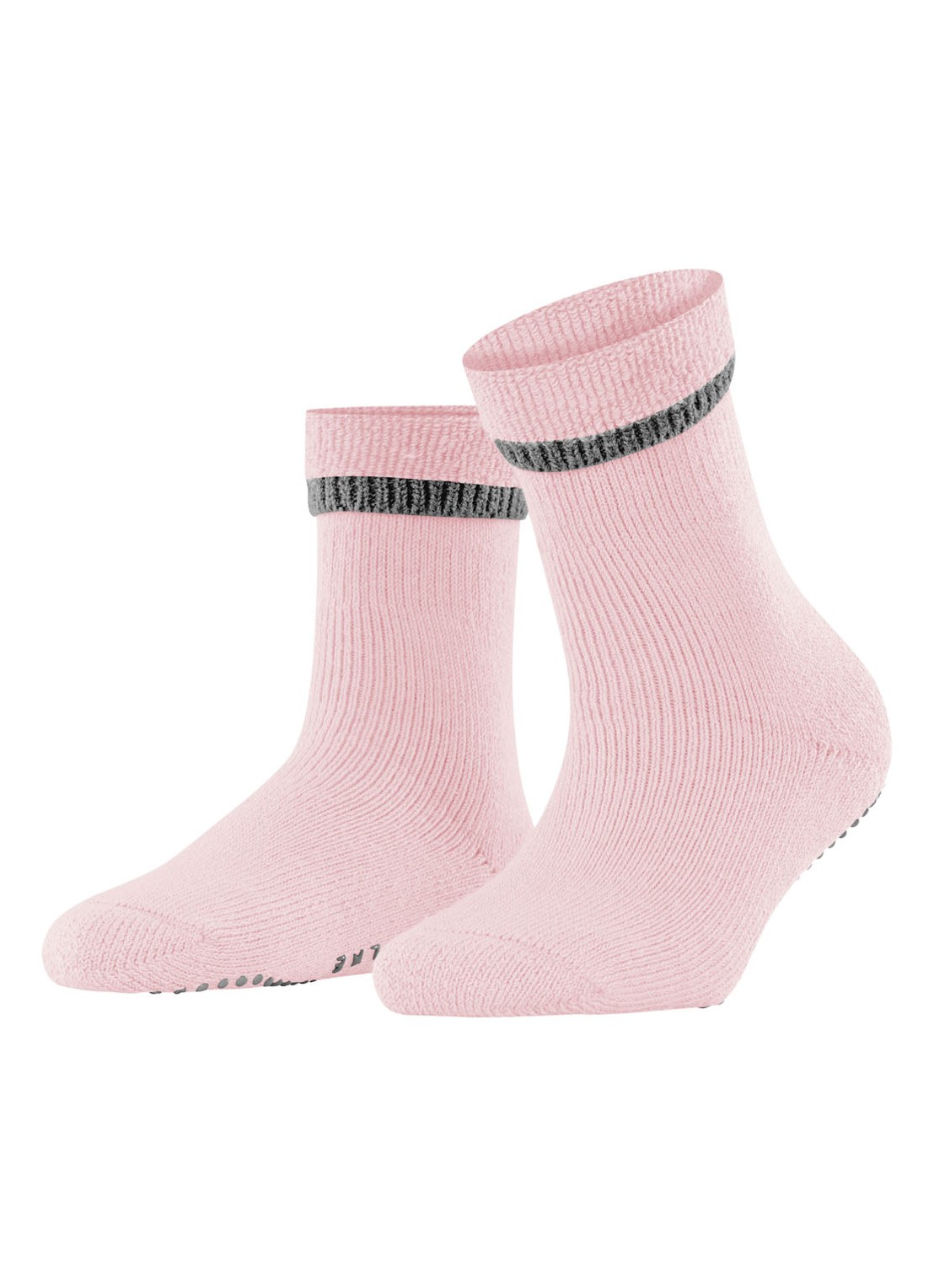 Falke Cuddle Pads sokken in wolblend met anti-slip - voorkant 6 lichtroze