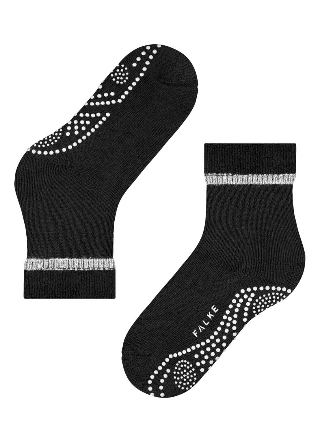 Falke Cuddle Pads sokken in wolblend met anti-slip - detail 4 zwart