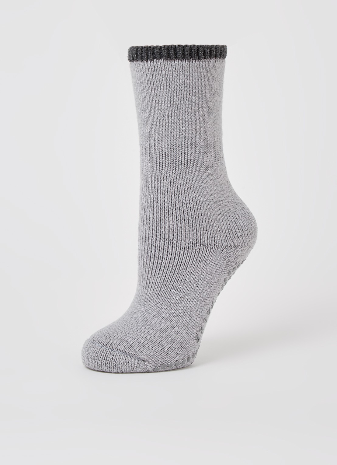 Falke Cuddle Pads sokken in wolblend met anti-slip - detail grijs
