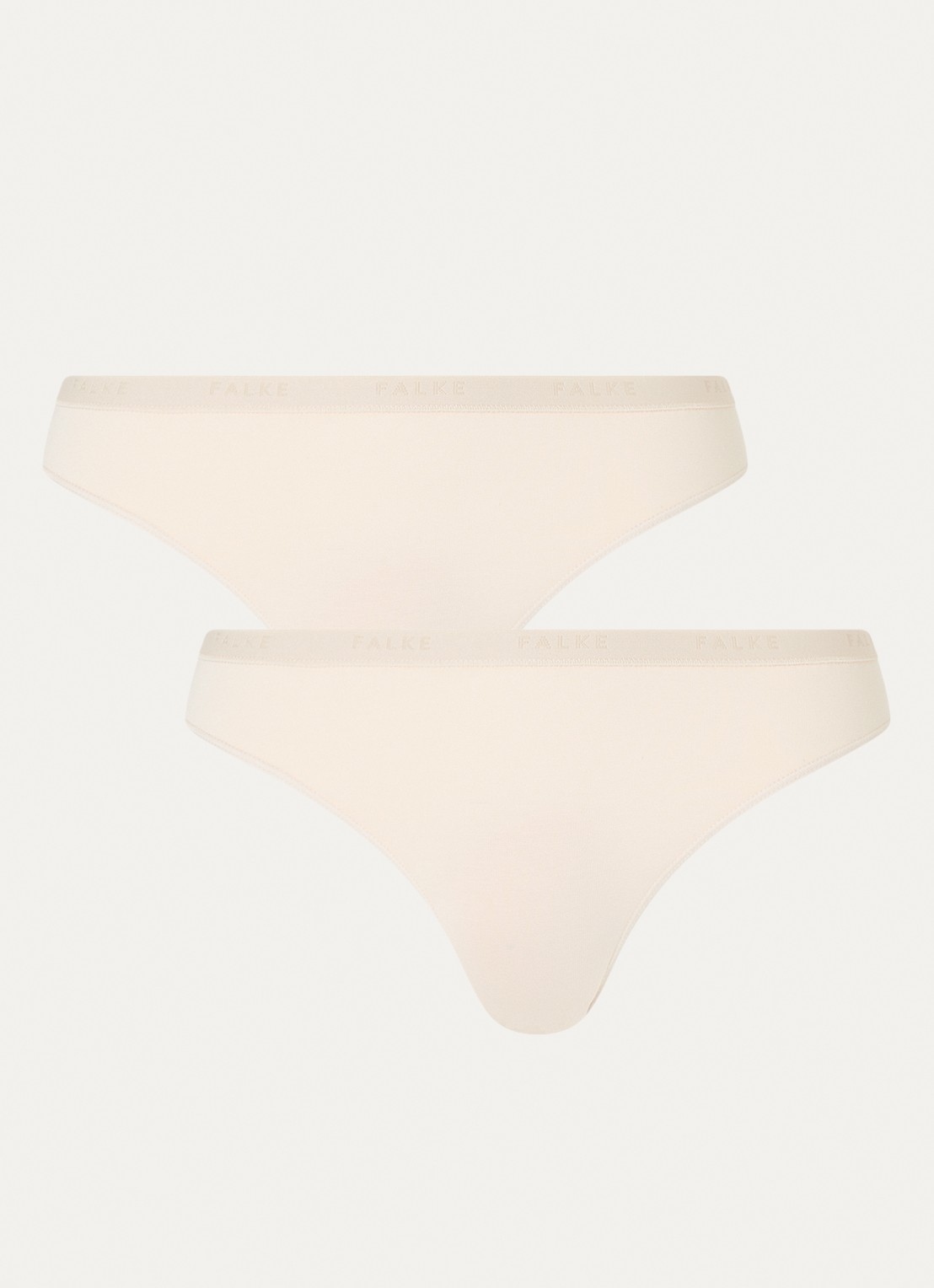 Falke Daily Comfort string met logoband in 2-pack - voorkant 4 donkerbeige