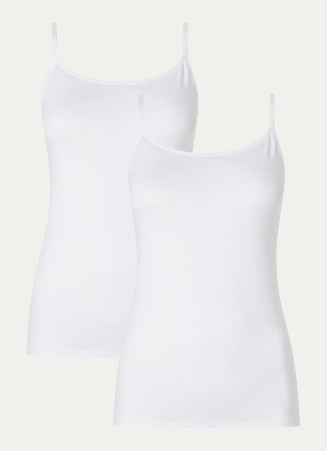 Falke Daily Comfort tanktop met verstelbare bandjes in 2-pack - voorkant 2 wit