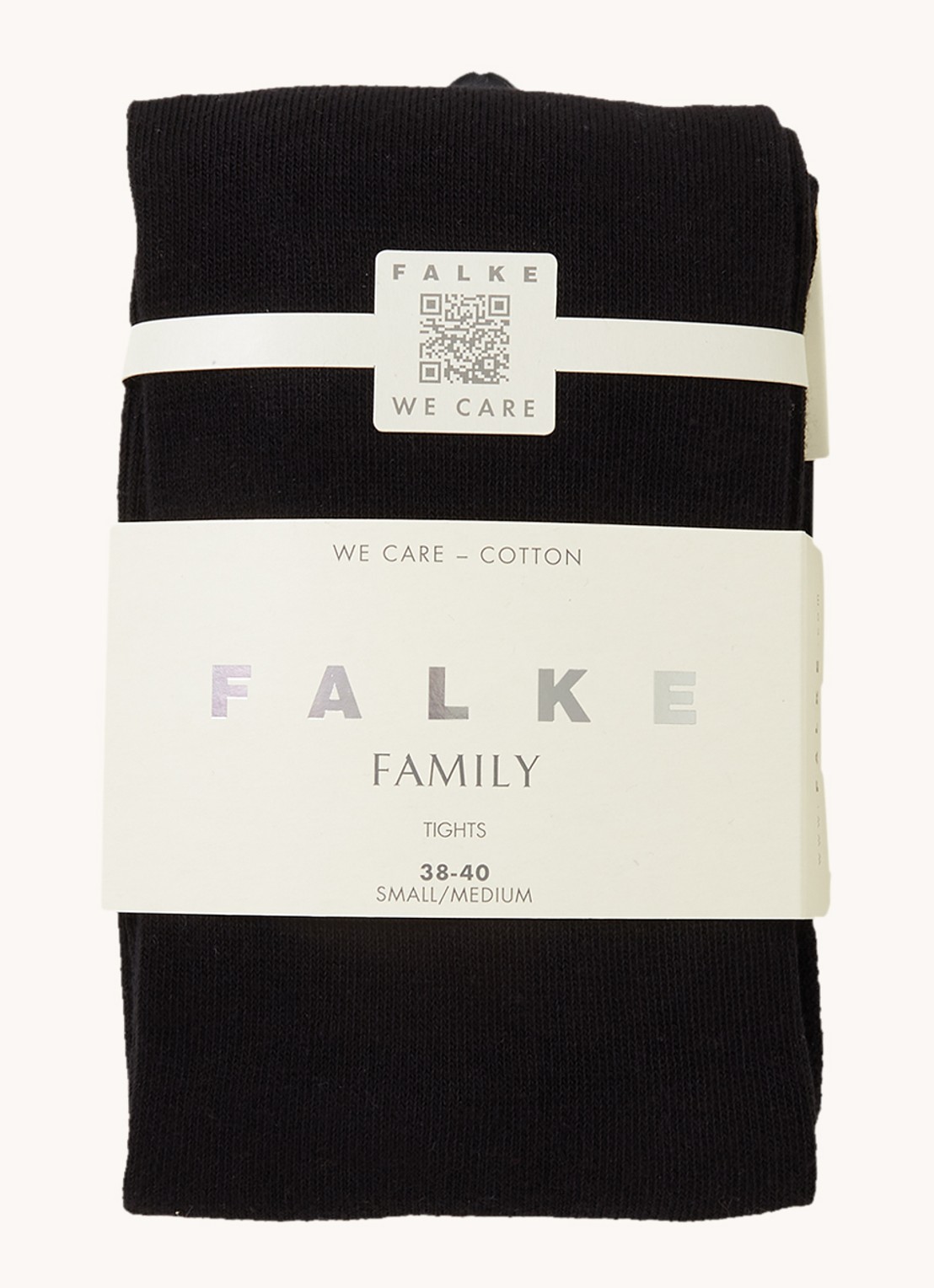 Falke Family maillot van katoen - voorkant 2 zwart