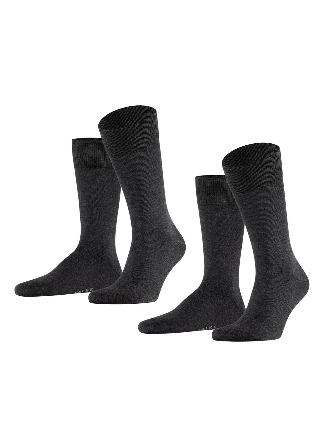 Falke Happy sokken in 2-pack - voorkant antraciet
