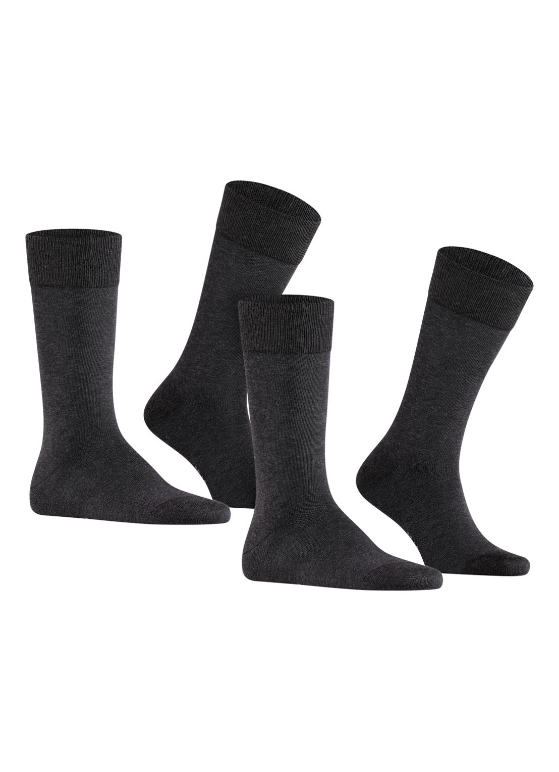 Falke Happy sokken in 2-pack - voorkant 2 antraciet
