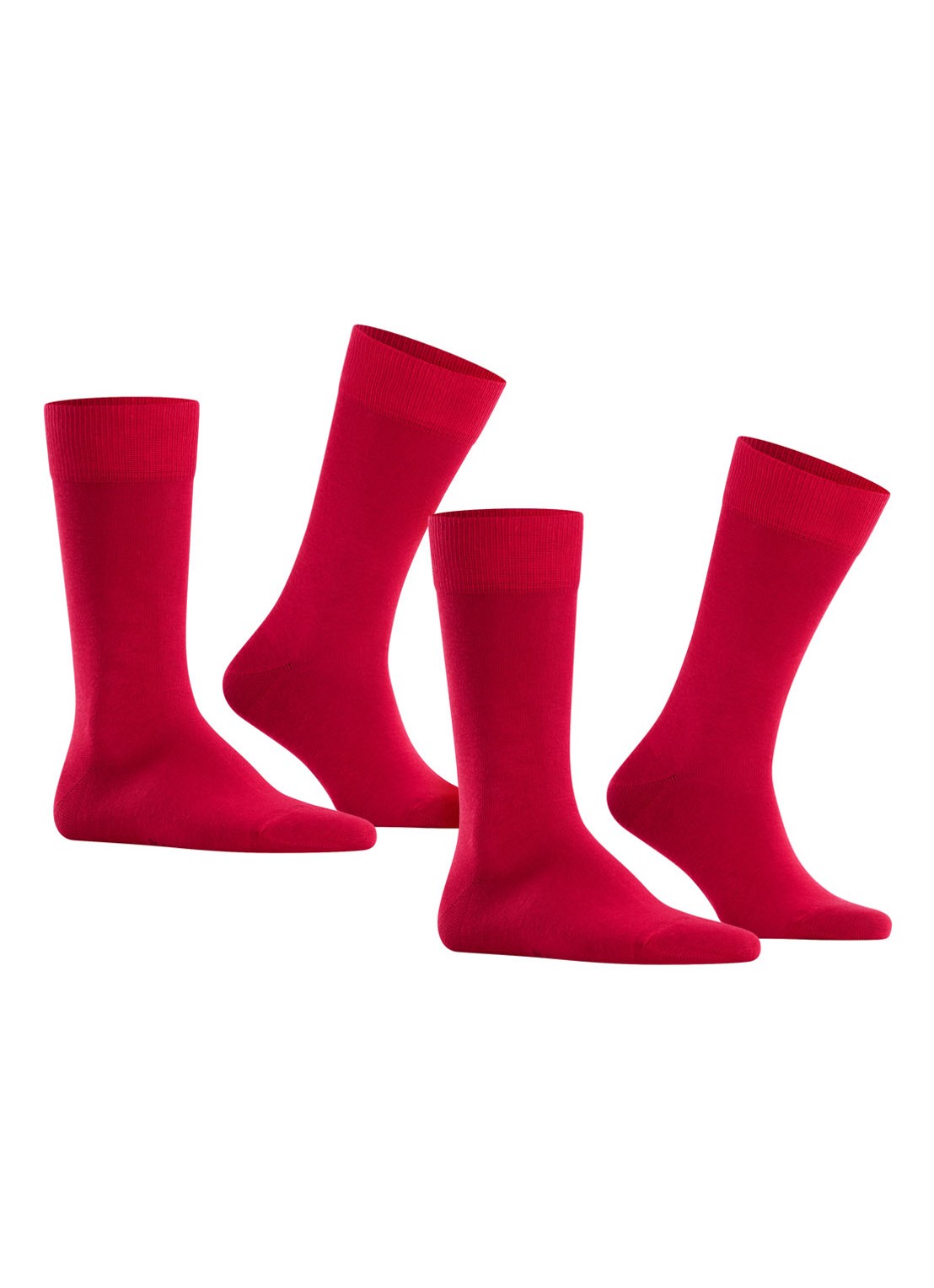 Falke Happy sokken in katoenblend in 2-pack - voorkant 2 donkerrood