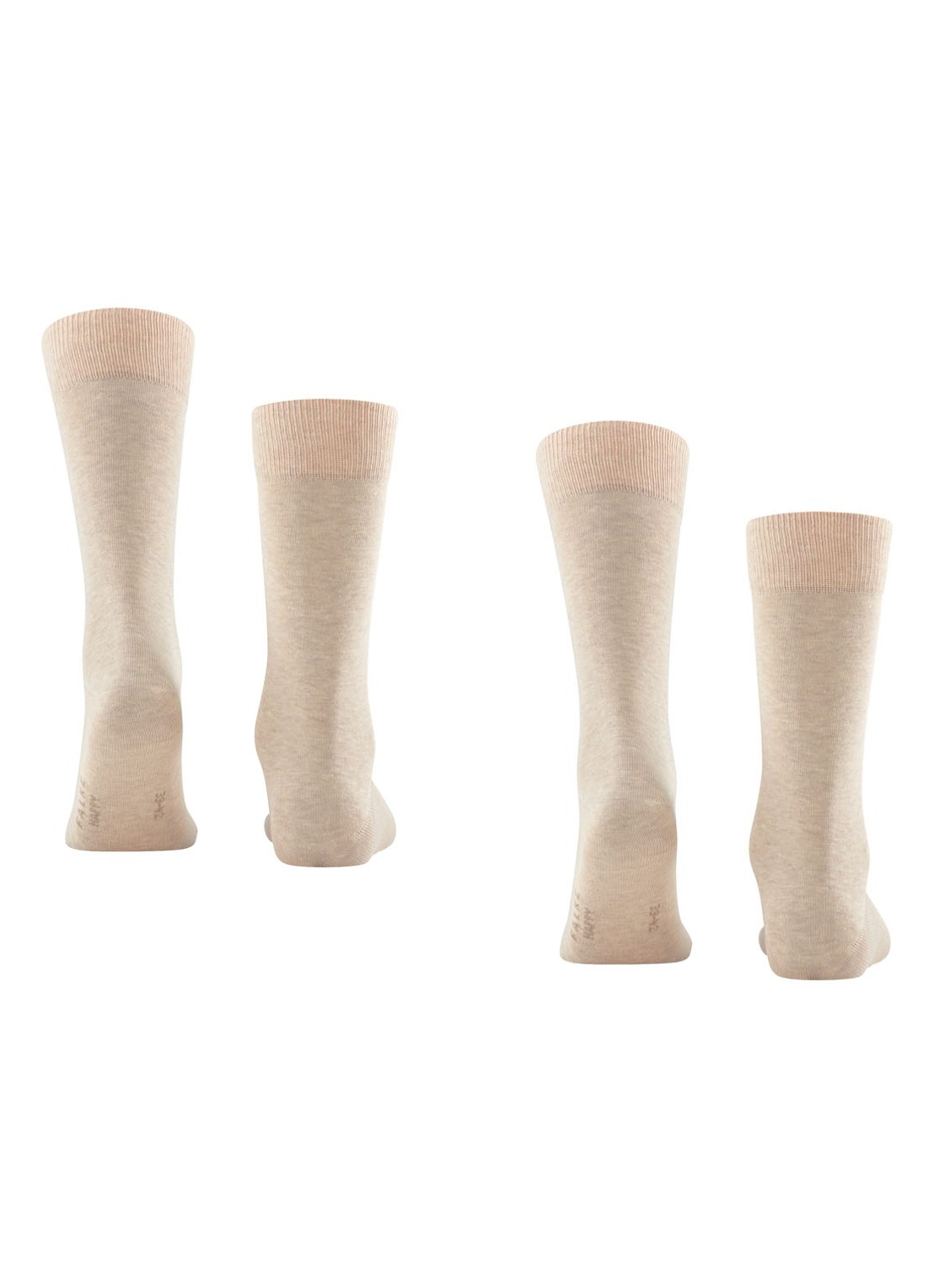 Falke Happy sokken in katoenblend in 2-pack - detail beige