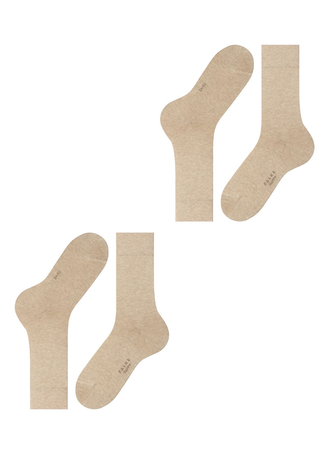 Falke Happy sokken in katoenblend in 2-pack - detail 2 beige