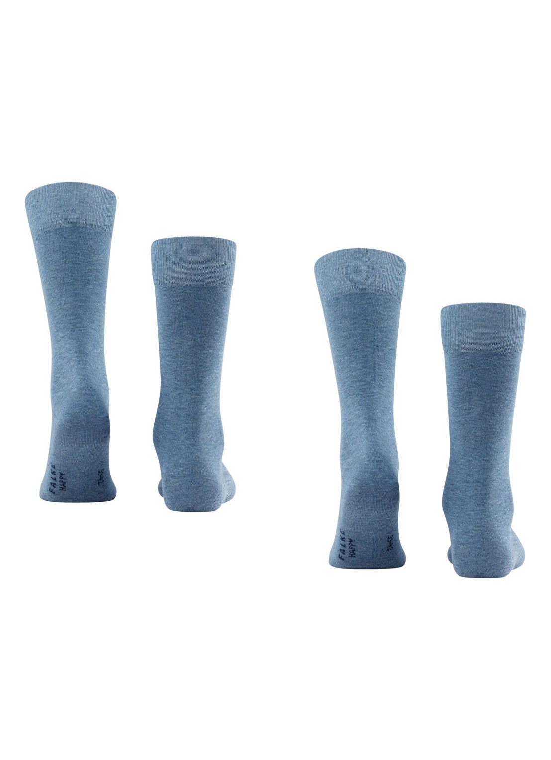 Falke Happy sokken in katoenblend in 2-pack - detail middenblauw