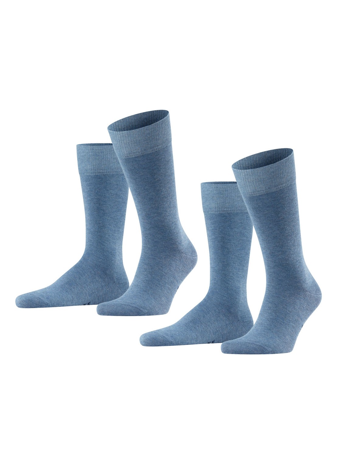 Falke Happy sokken in katoenblend in 2-pack - voorkant 5 middenblauw