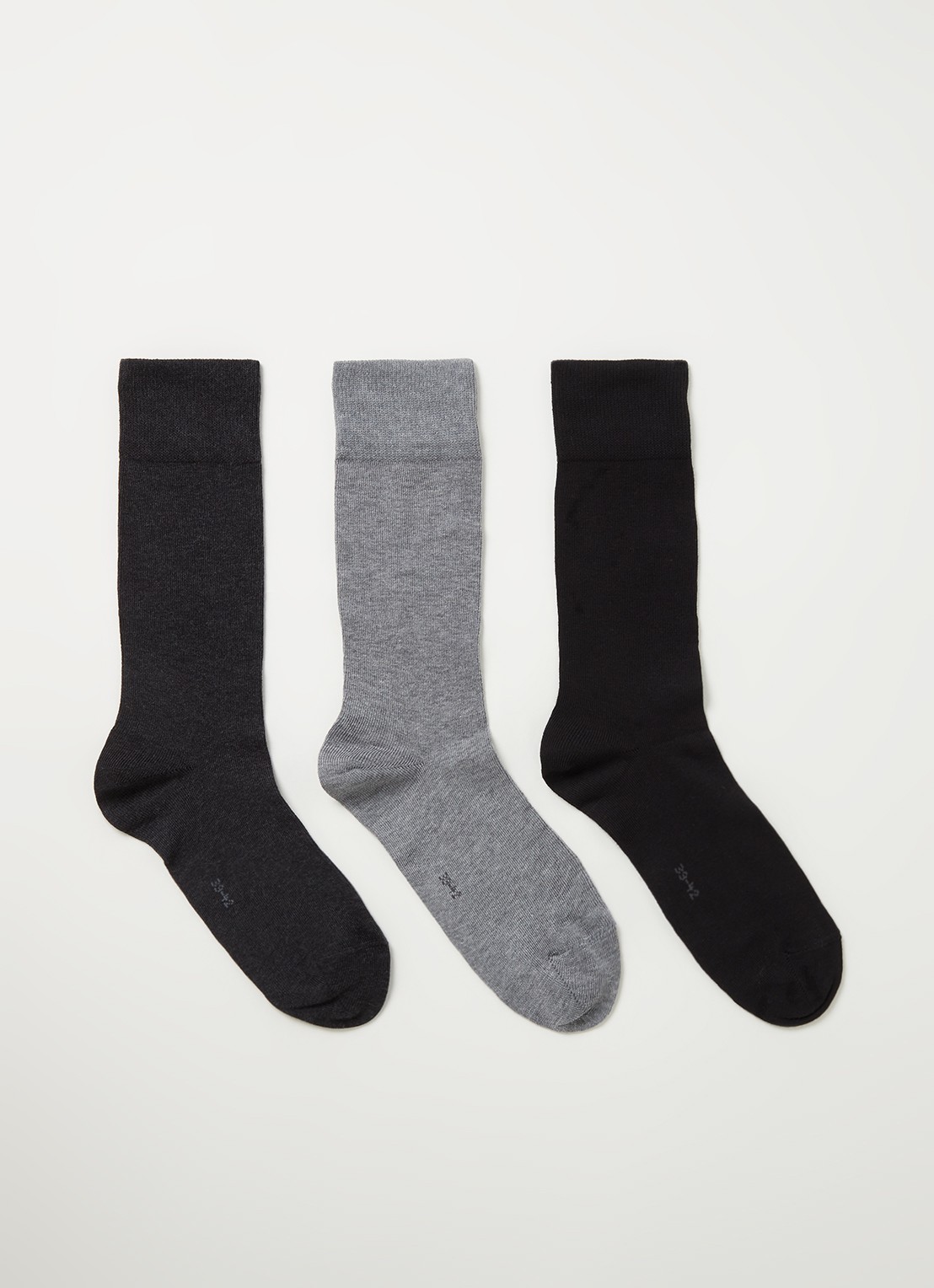 Falke Happybox sokken in 3-pack - voorkant grijs