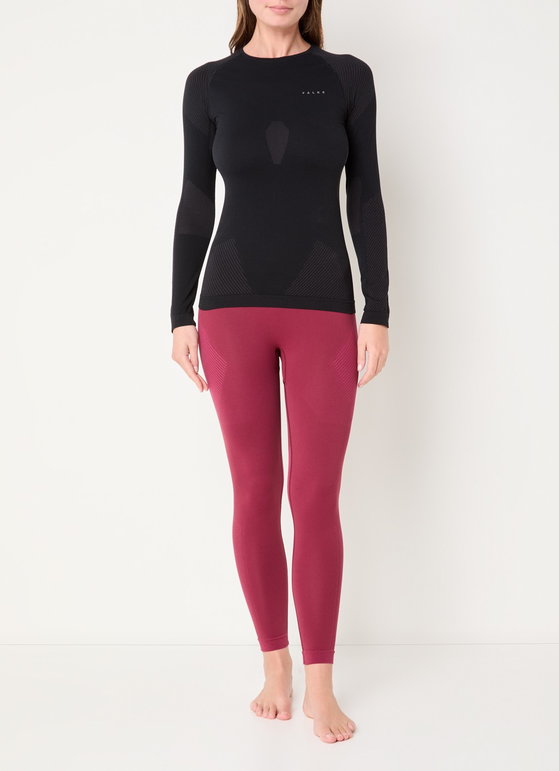 Falke High waist trainingslegging - voorkant 4 bordeauxrood