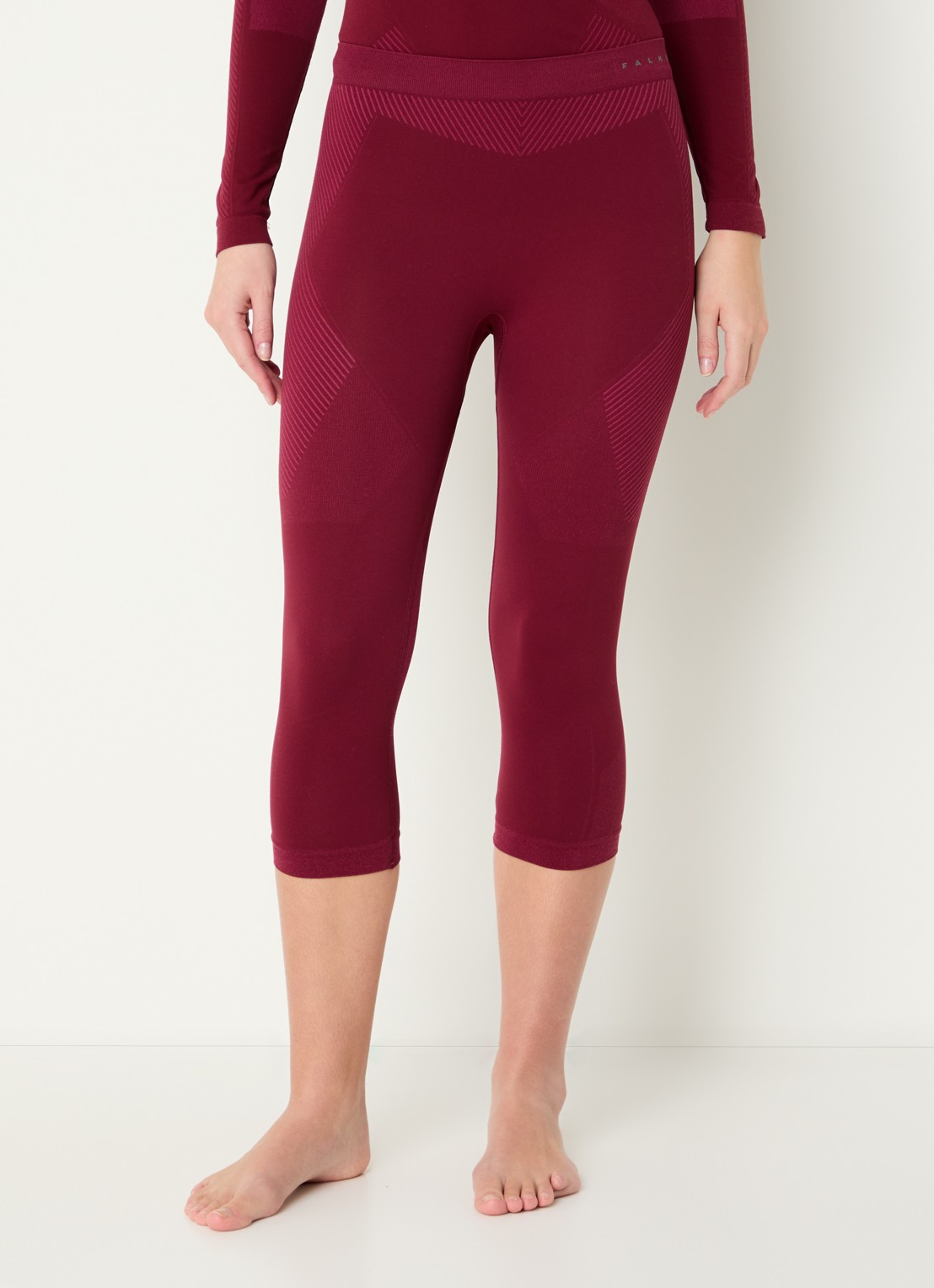 Falke High waist trainingslegging - detail 3 bordeauxrood