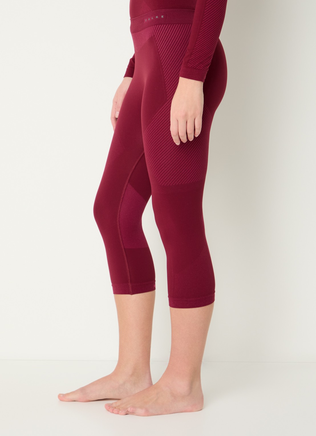 Falke High waist trainingslegging - detail 4 bordeauxrood