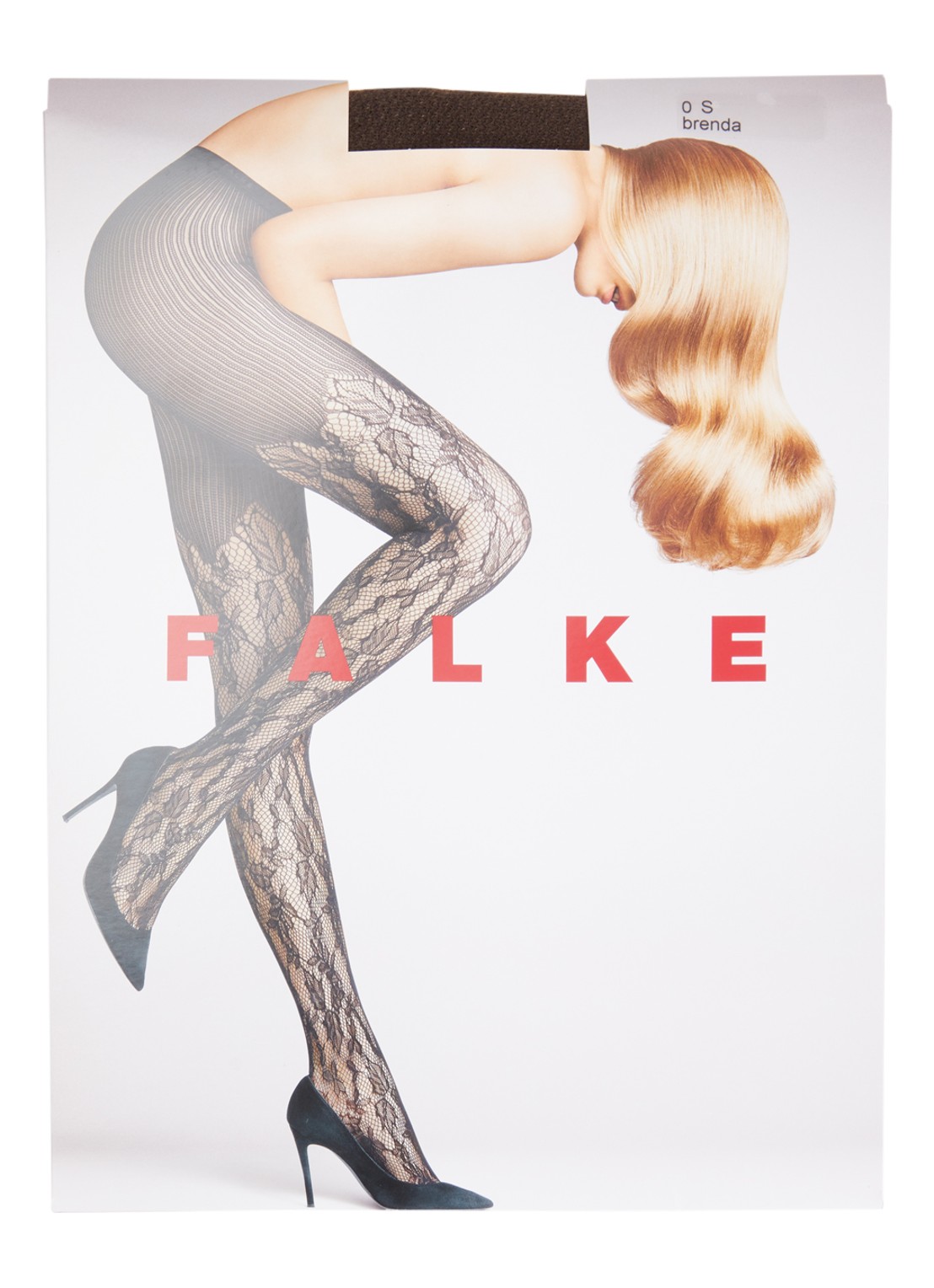Falke Holy netpanty met opengewerkt dessin - voorkant hazelnootbruin