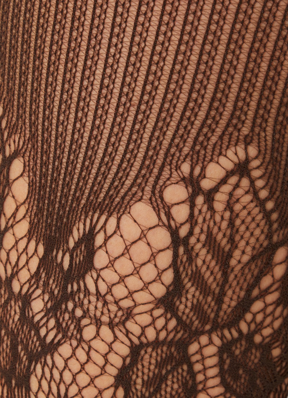 Falke Holy netpanty met opengewerkt dessin - detail hazelnootbruin