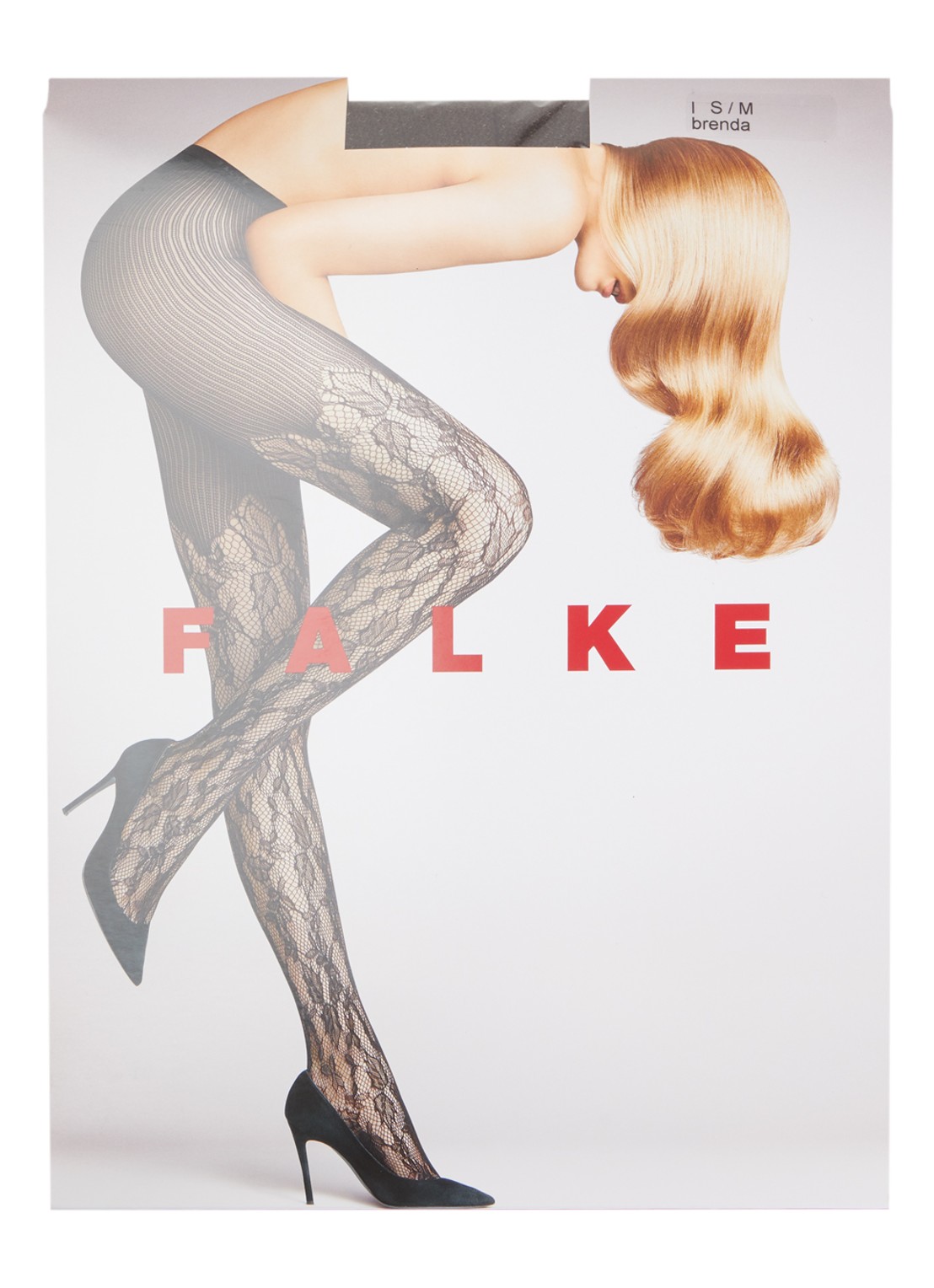 Falke Holy netpanty met opengewerkt dessin - voorkant 2 hazelnootbruin
