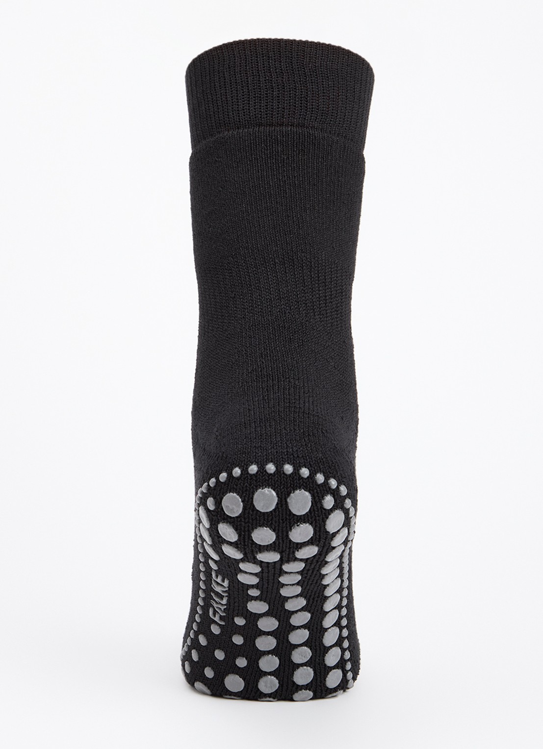 Falke Homepads huissokken in wolblend met anti-slip - voorkant 2 zwart