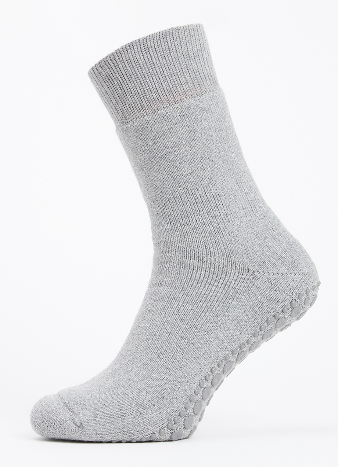 Falke Homepads huissokken in wolblend met anti-slip - detail 3 grijs