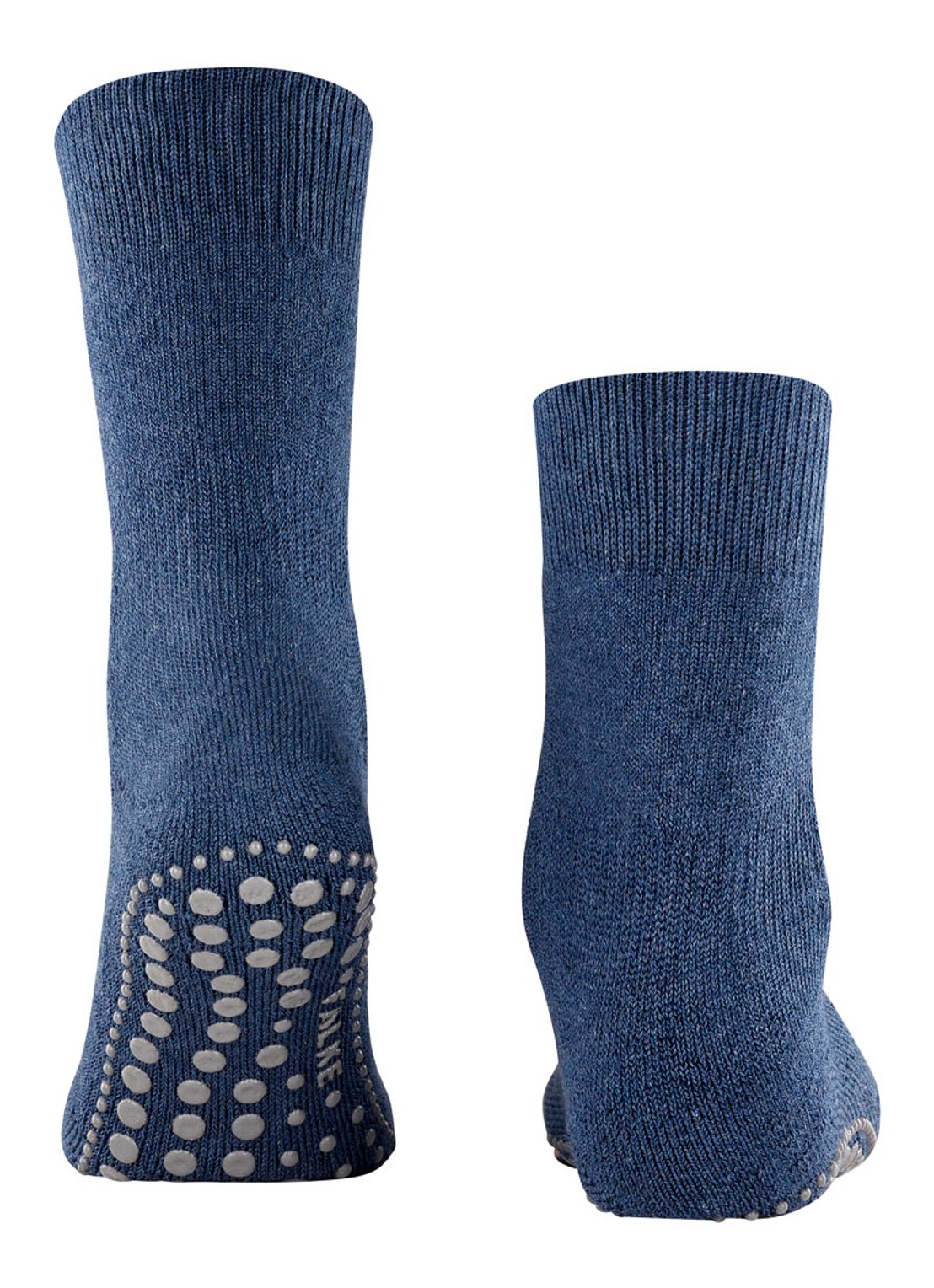 Falke Homepads huissokken in wolblend met anti-slip - detail 3 blauw