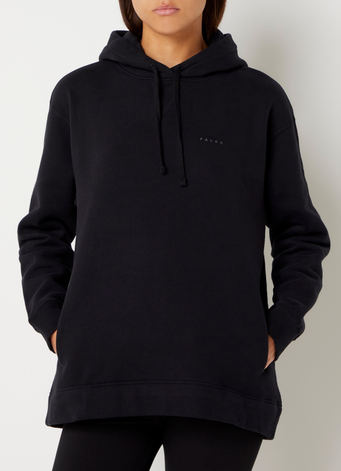 Falke Hoodie met logoprint - detail 3 zwart