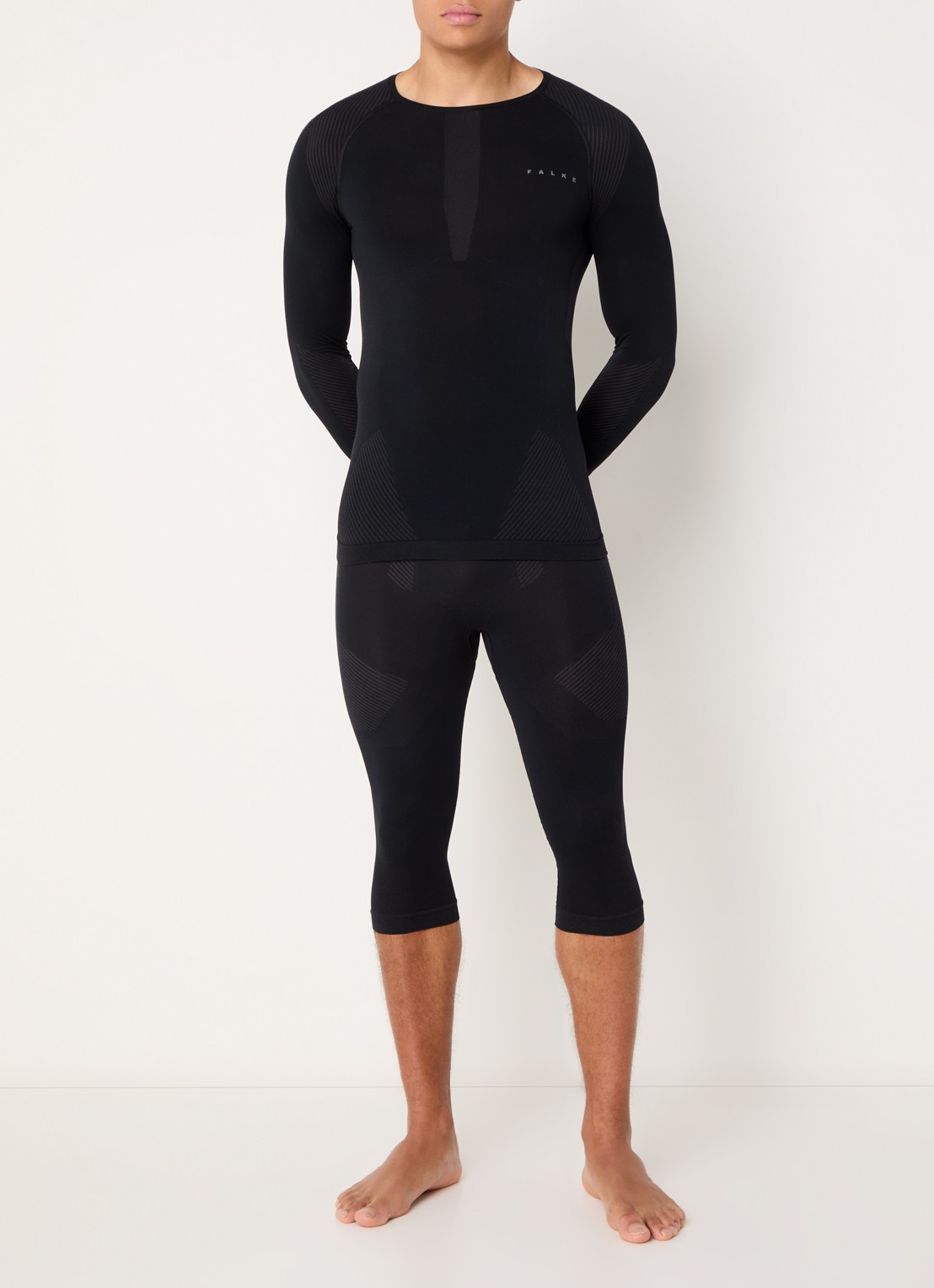 Falke Legging met logo - voorkant 2 zwart
