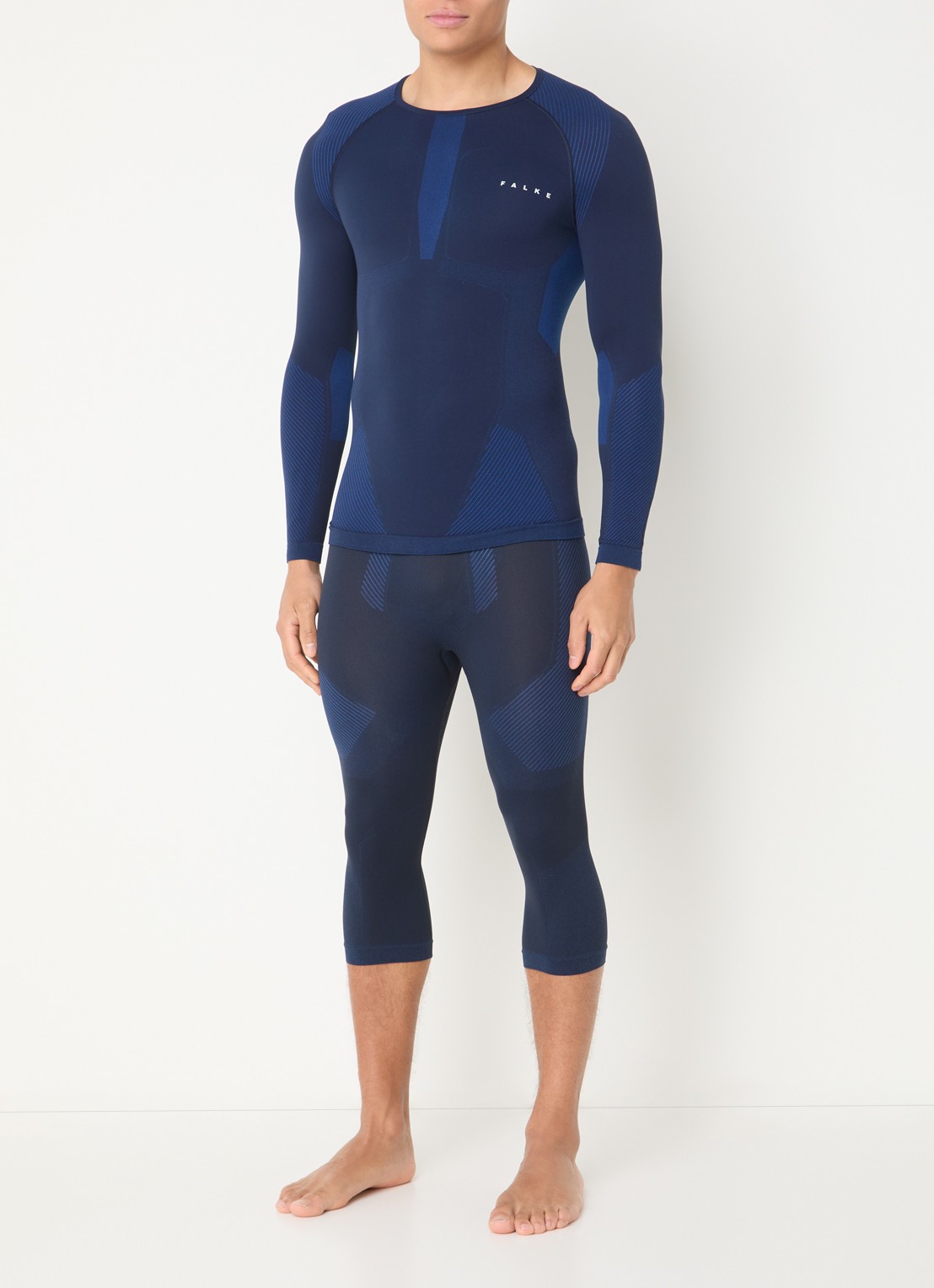 Falke Legging met logo - voorkant 2 donkerblauw