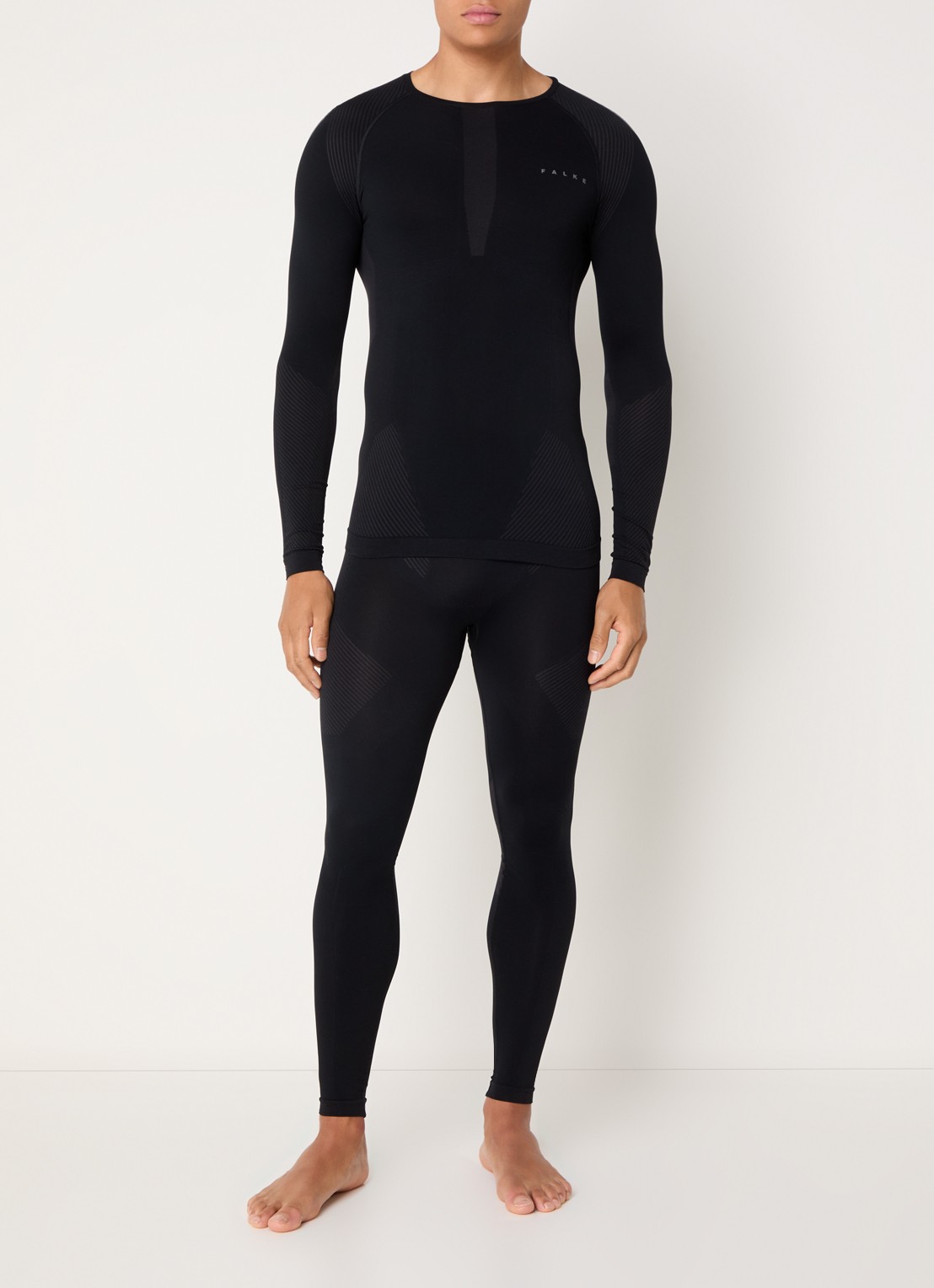 Falke Legging met logo - voorkant 2 zwart