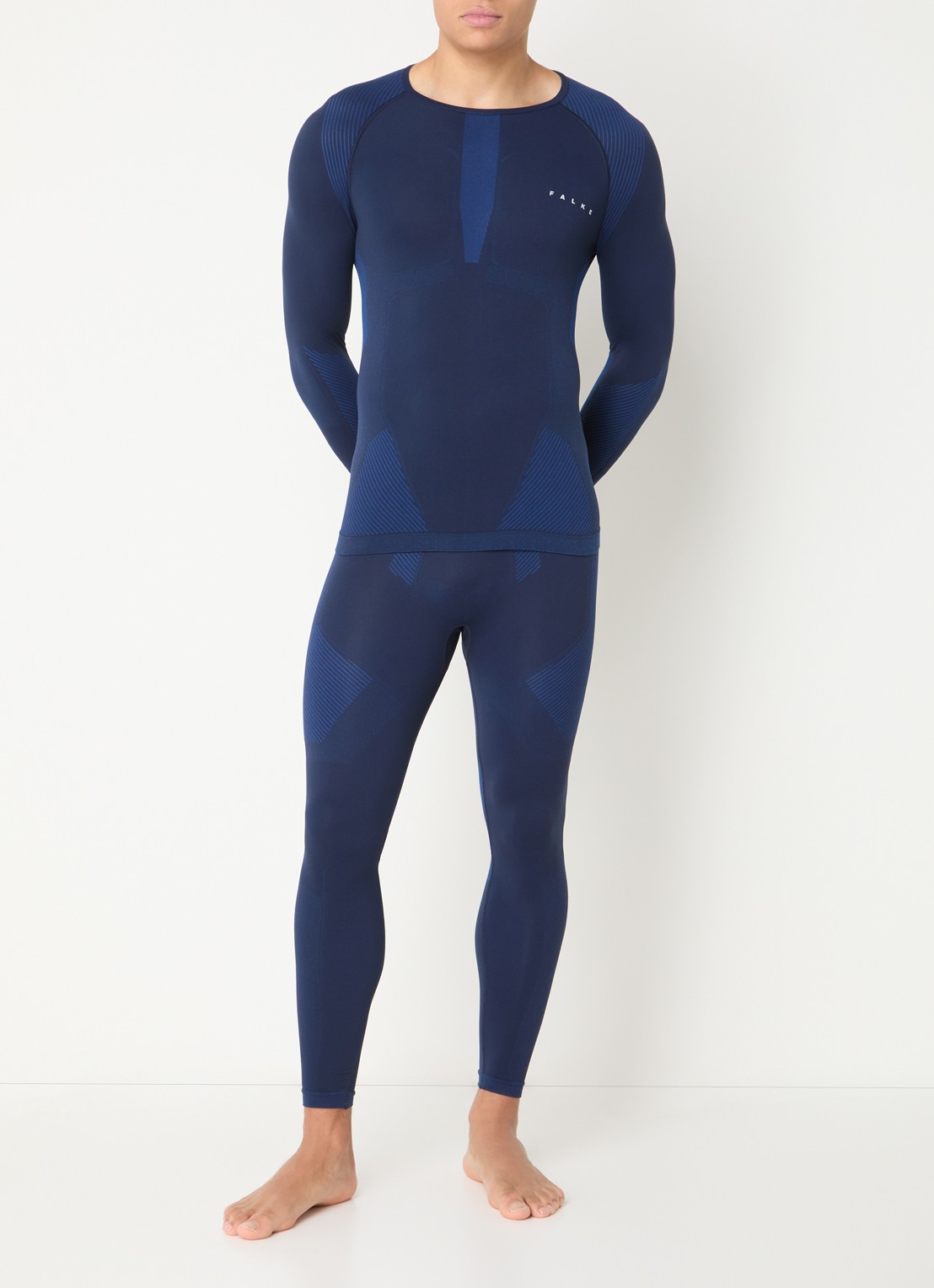 Falke Legging met logo - voorkant 2 donkerblauw