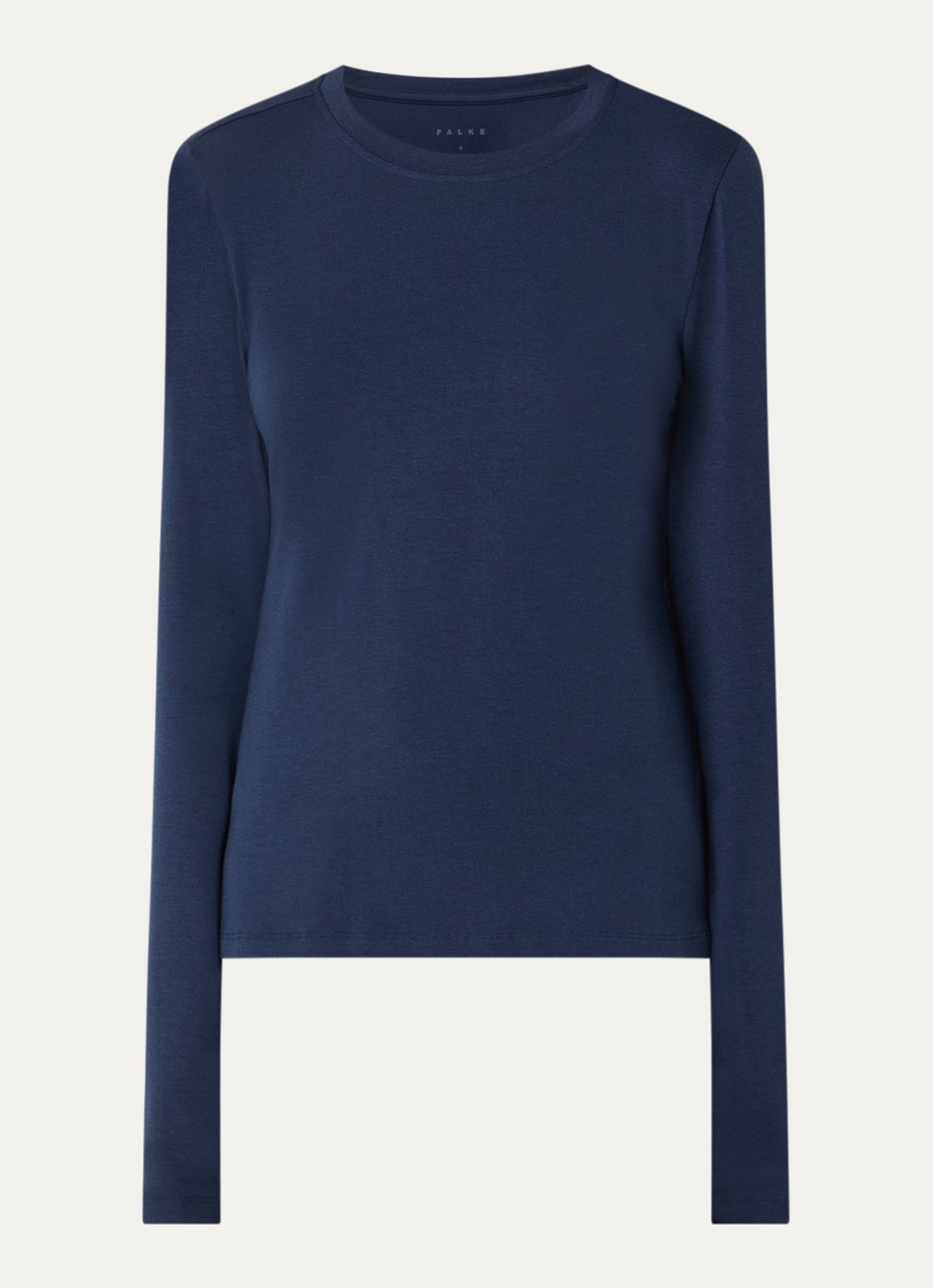 Falke Leisure longsleeve met ronde hals - voorkant 2 donkerblauw