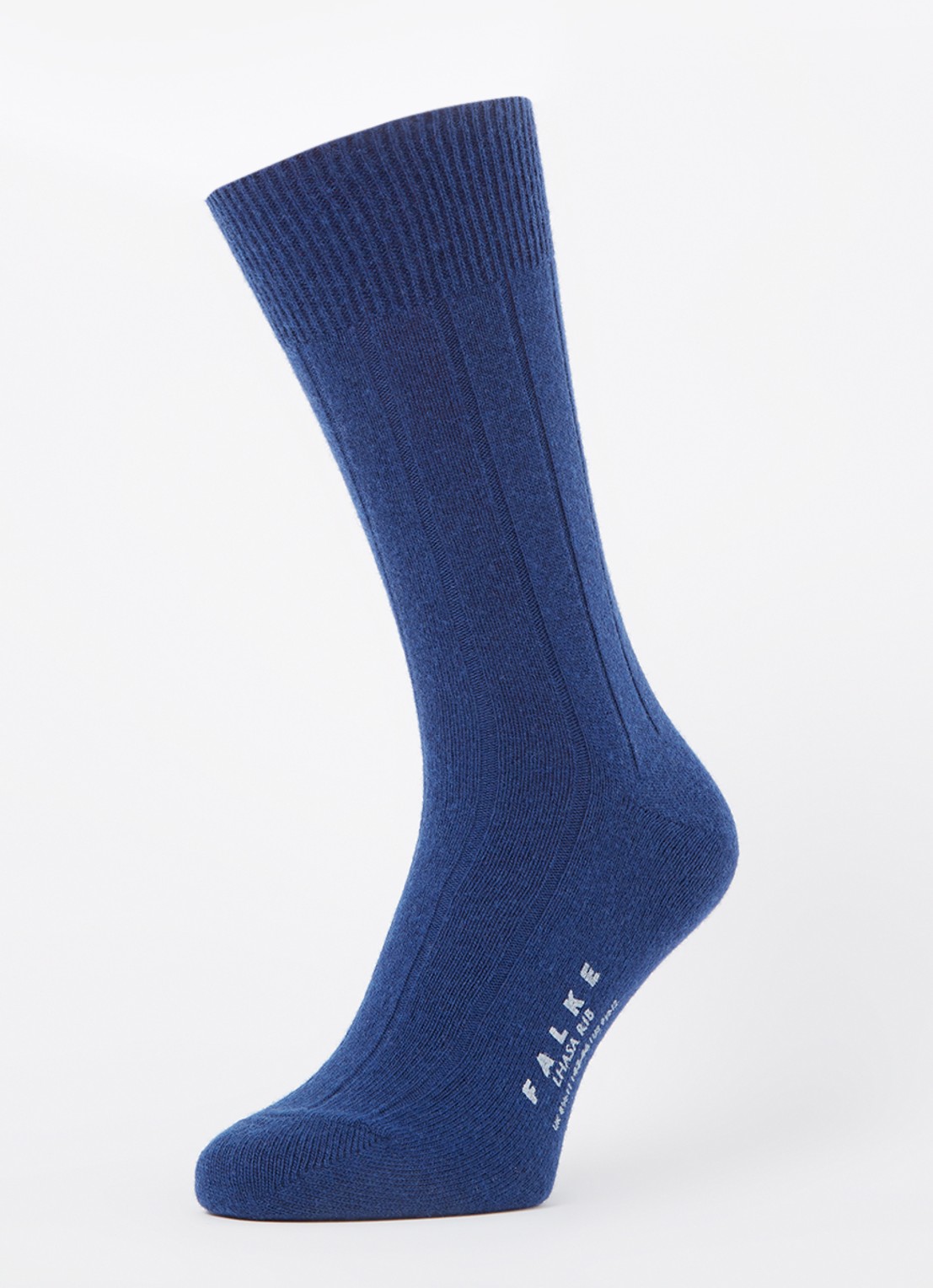 Falke Lhasa Rib sokken in kasjmierblend - detail 3 royalblauw