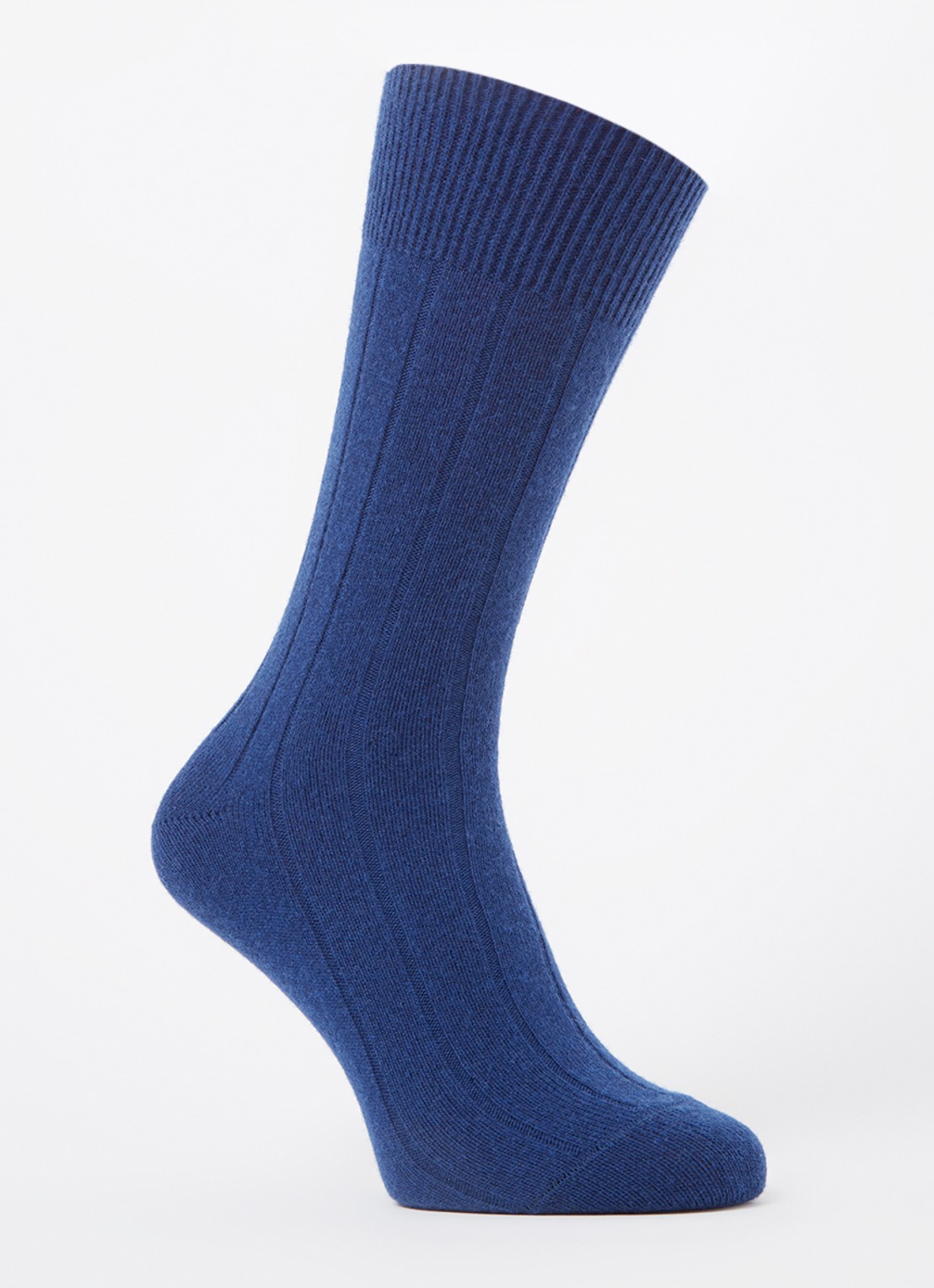 Falke Lhasa Rib sokken in kasjmierblend - voorkant royalblauw