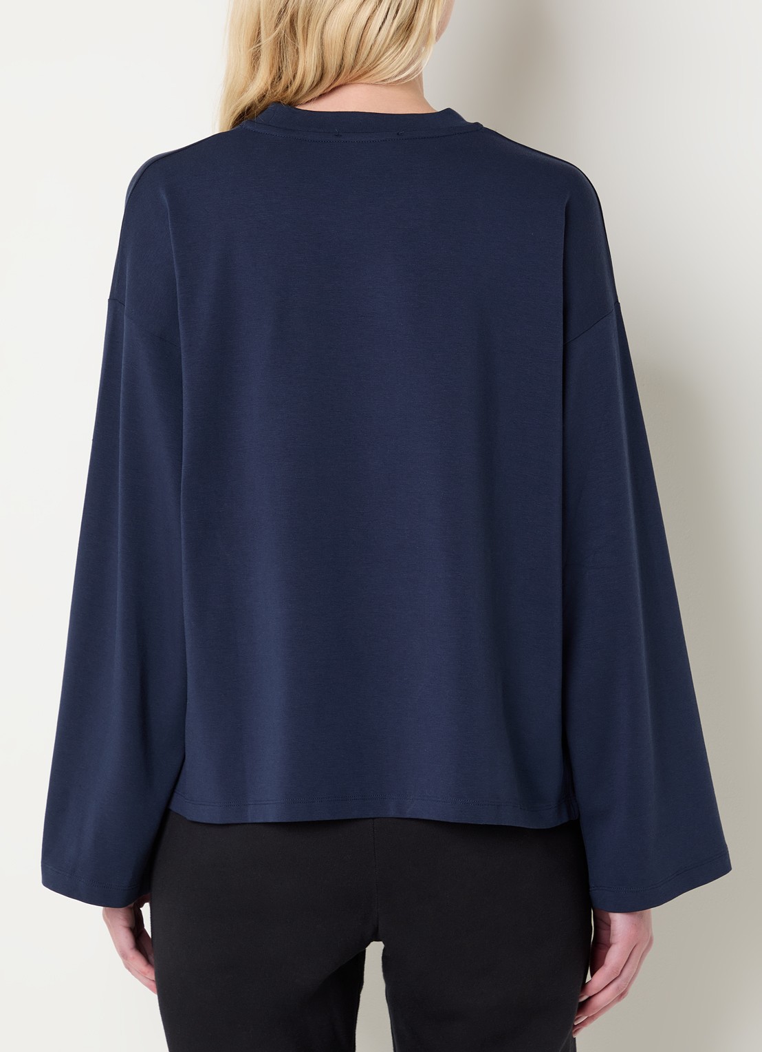 Falke Longsleeve met ronde hals - achterkant 3 donkerblauw