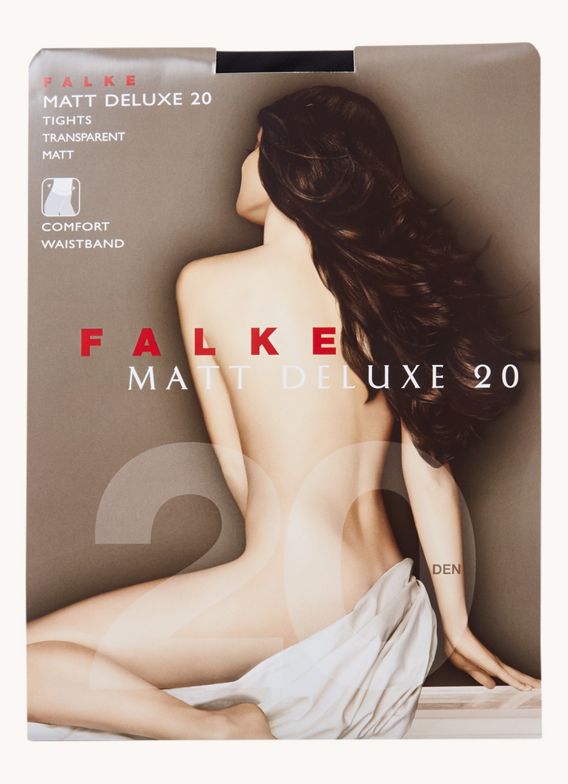 Falke Matt Deluxe panty in 20 denier  - voorkant 3 zwart