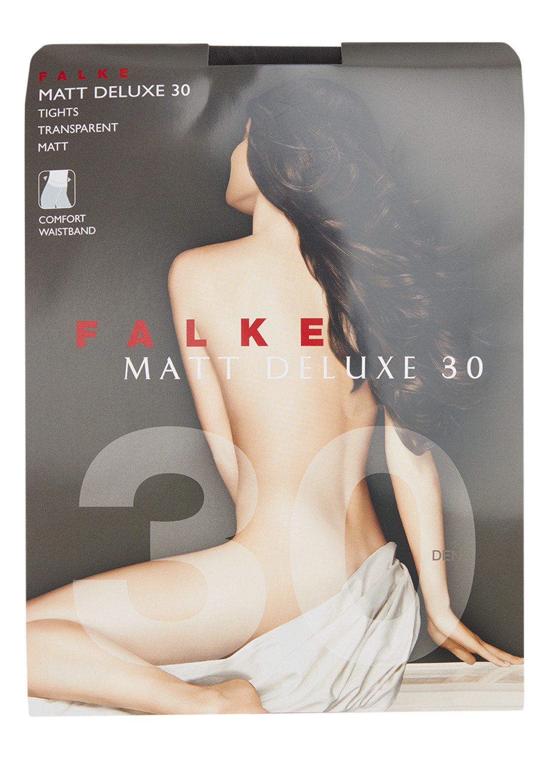 Falke Matte Deluxe panty in 30 denier - voorkant zwart