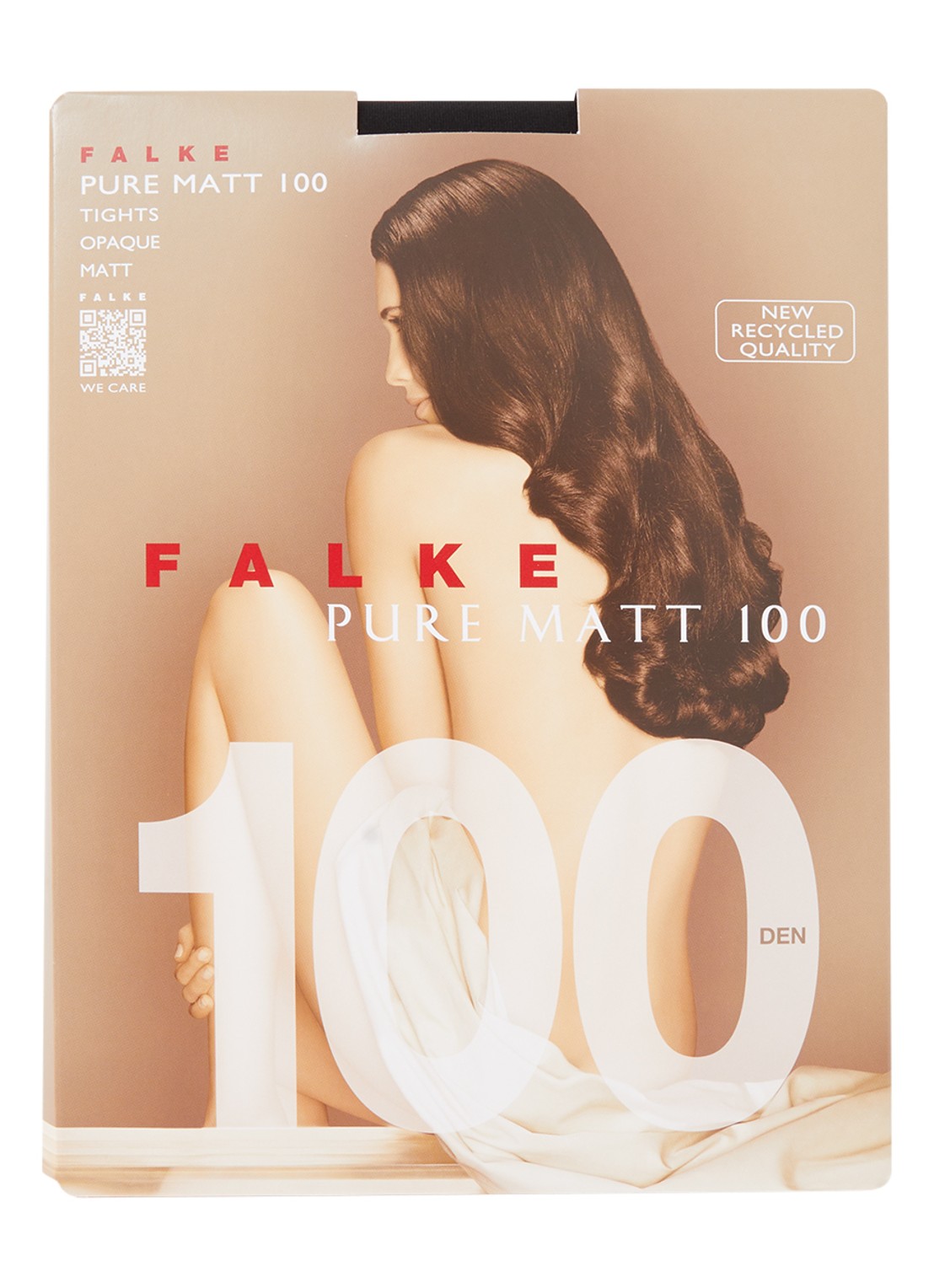 Falke Panty in 100 denier black - voorkant 3 zwart