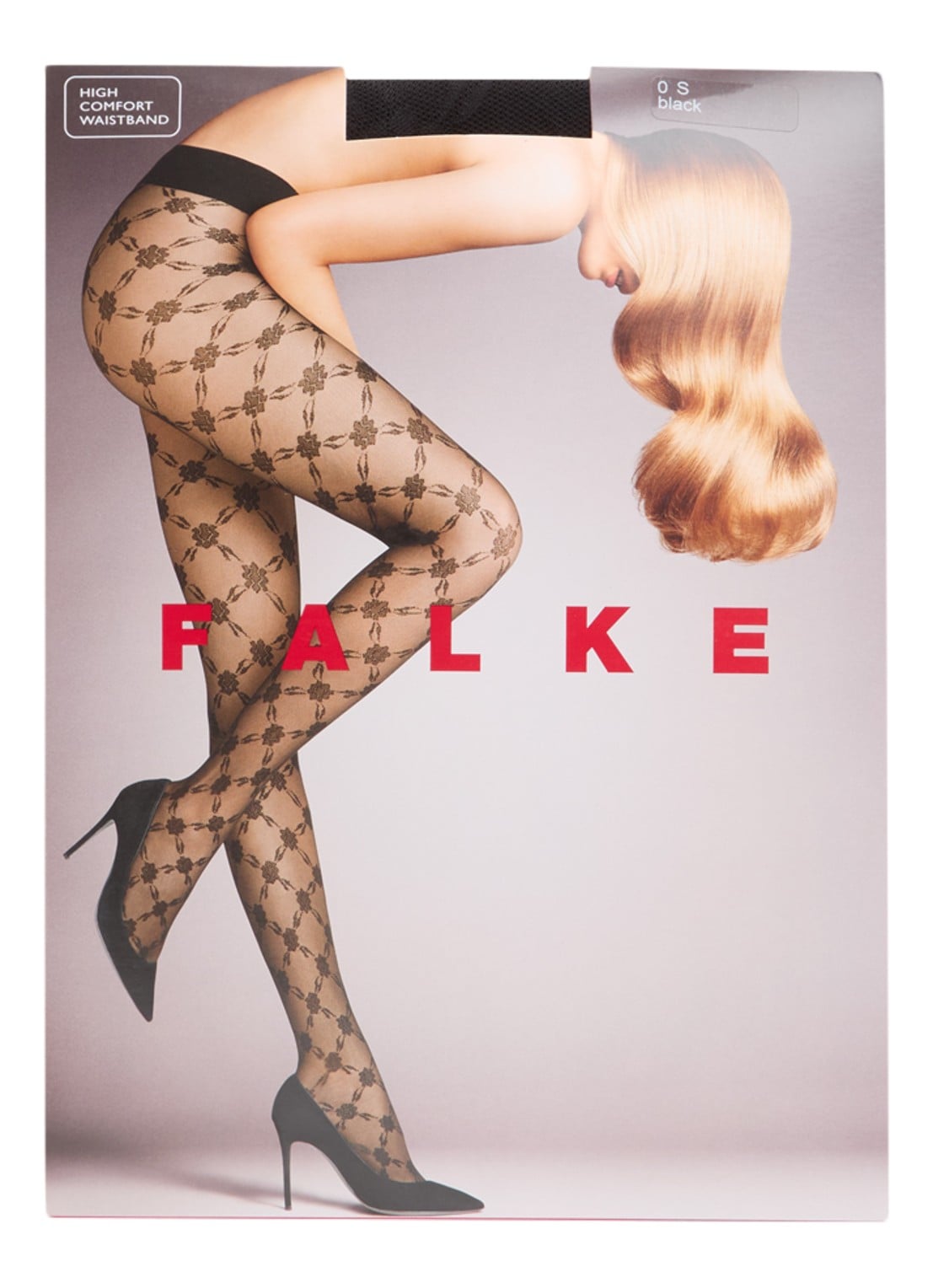 Falke Panty met logoprint in 20 denier - voorkant 3 zwart