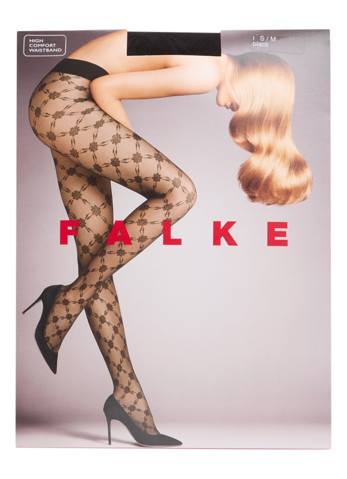 Falke Panty met logoprint in 20 denier - voorkant 5 zwart