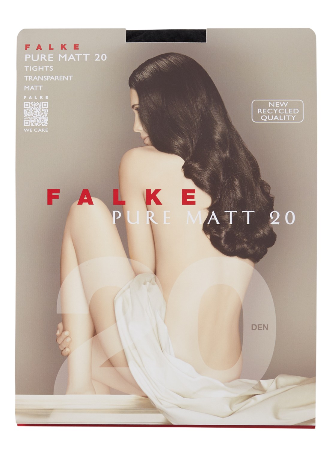 Falke Pure Matt panty in 20 denier - voorkant zwart