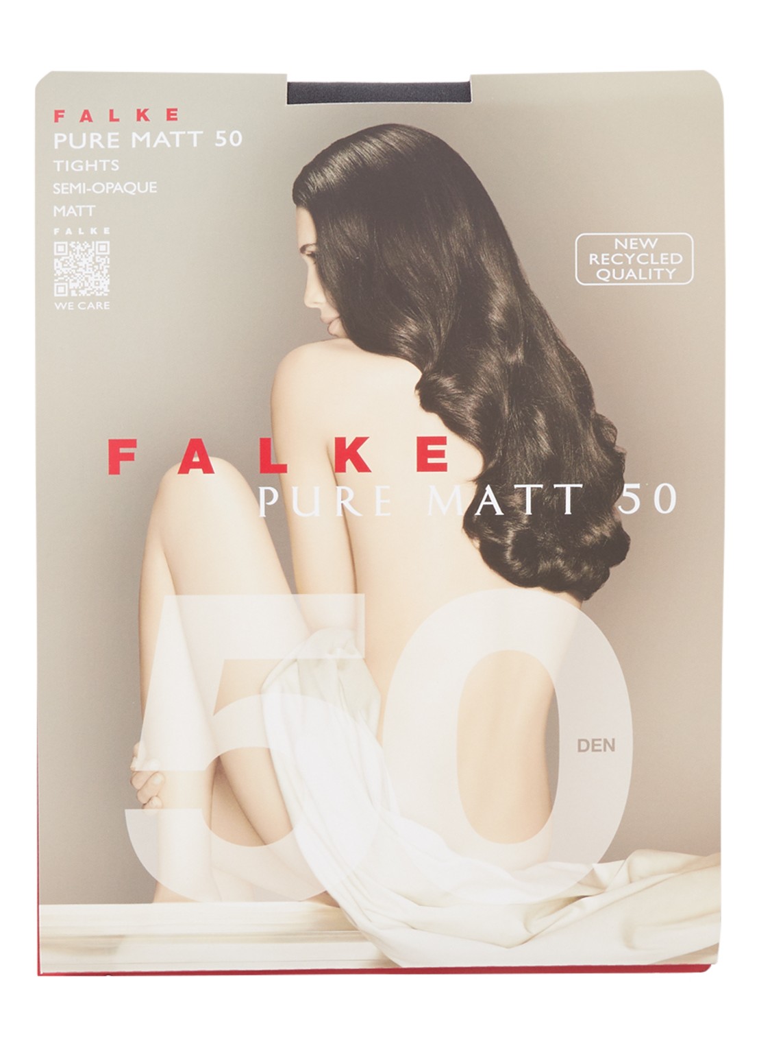 Falke Pure Matt panty in 50 denier - voorkant antraciet