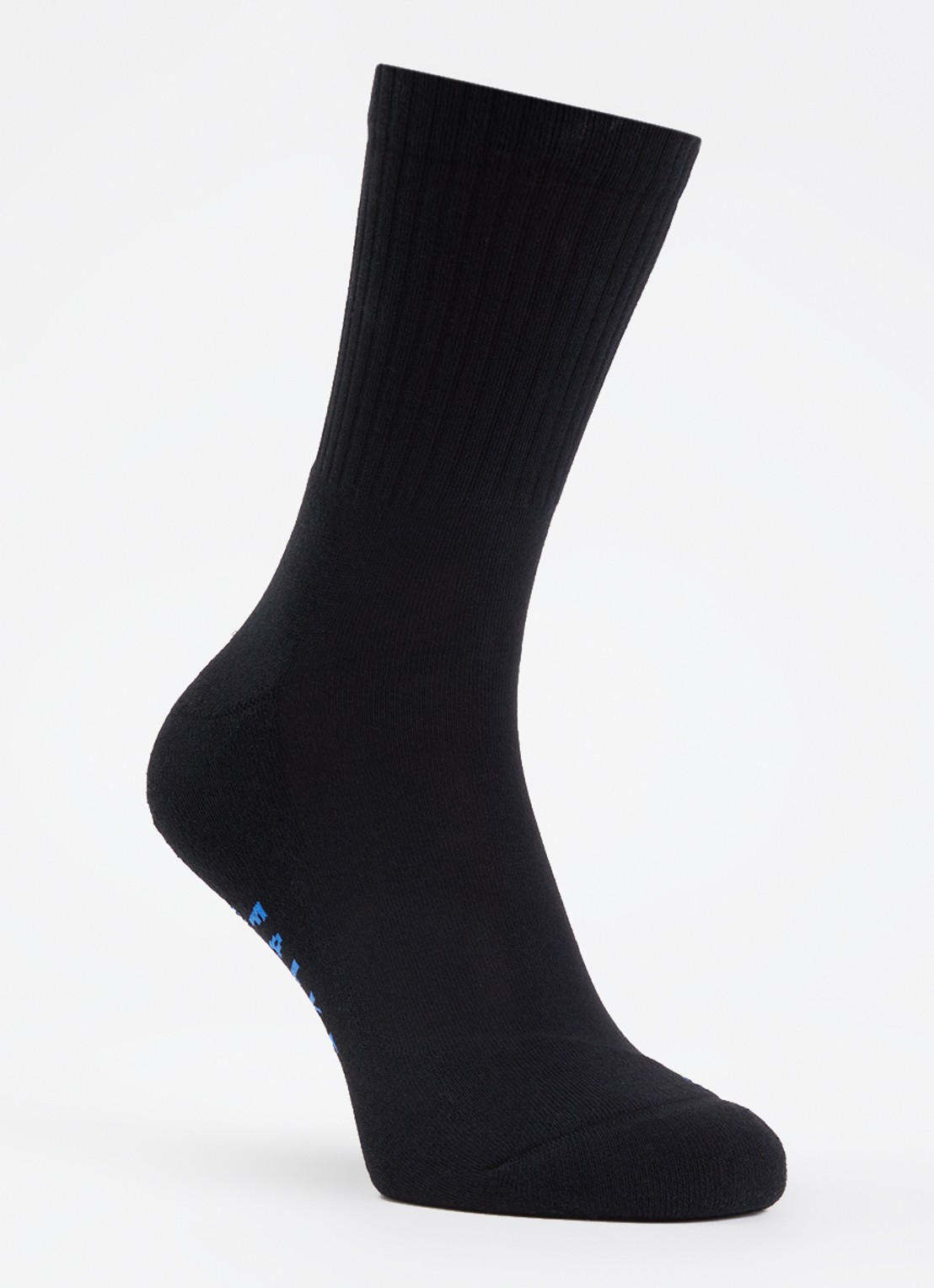 Falke Run Rib Crew sokken in katoenblend met logo - voorkant zwart
