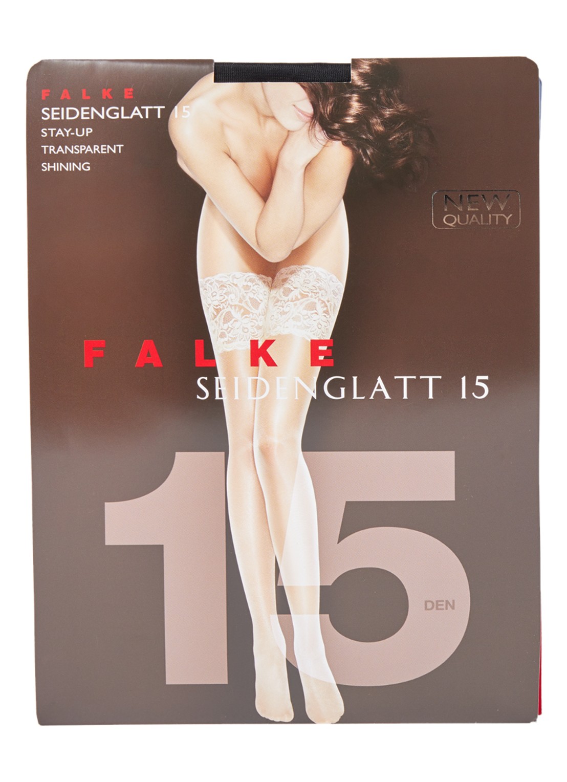 Falke Seidenglatt hold-ups in 15 denier - voorkant zwart