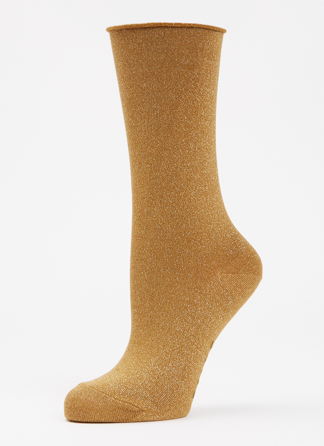 Falke Shiny sokken   - detail okergeel