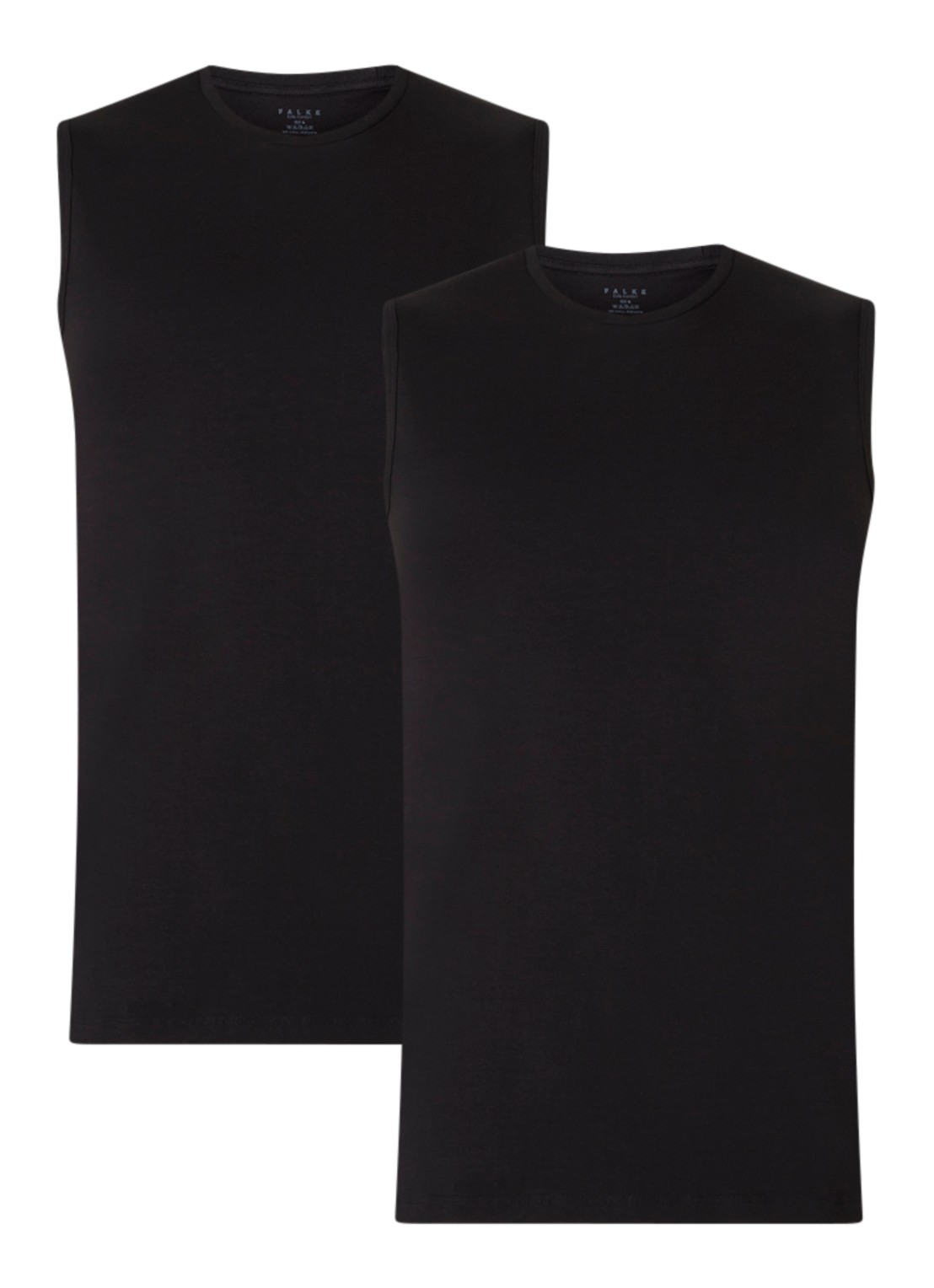 Falke Singlet in 2-pack - voorkant zwart