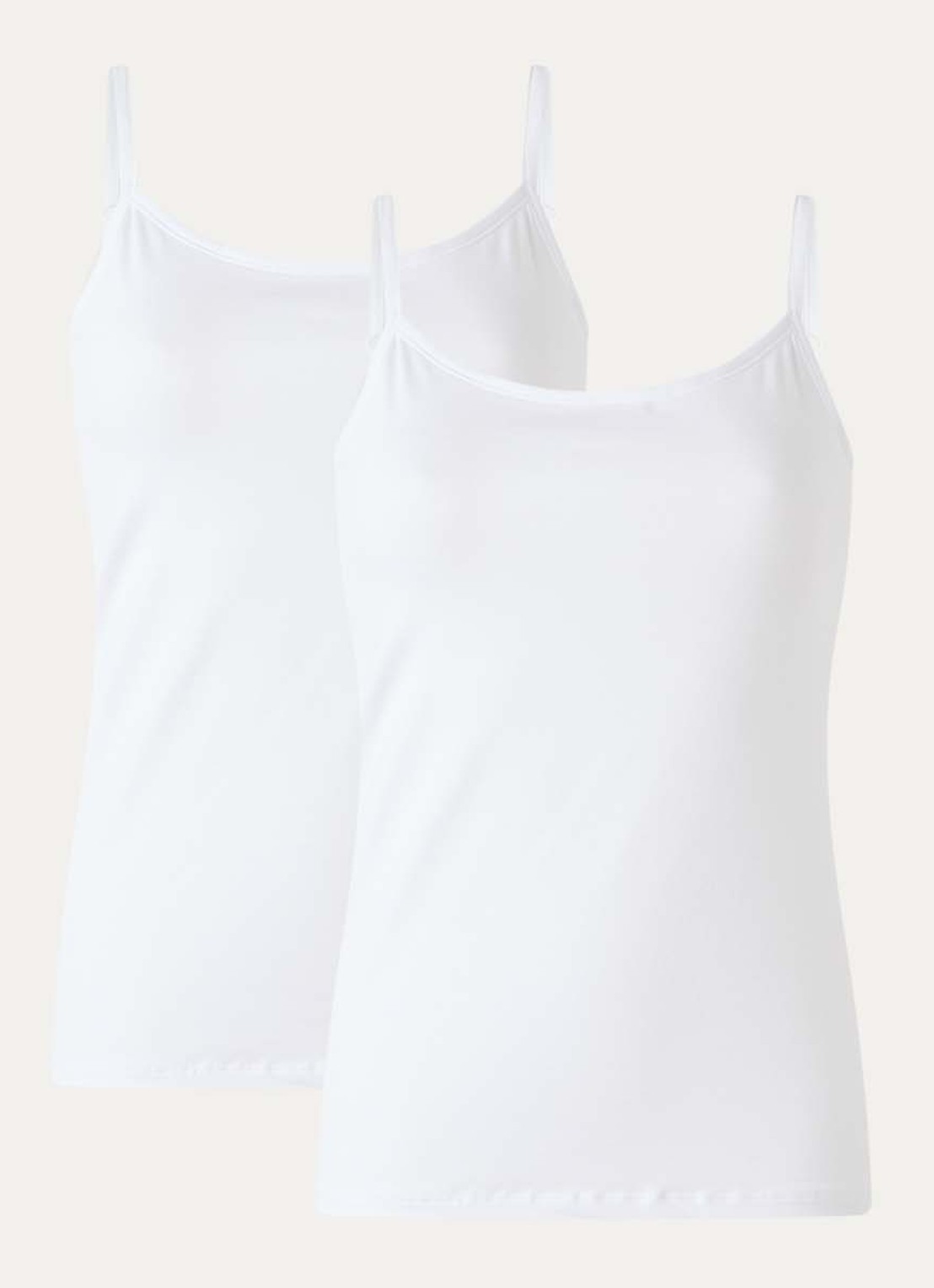 Falke Singlet met ronde hals in 2-pack - voorkant 2 wit
